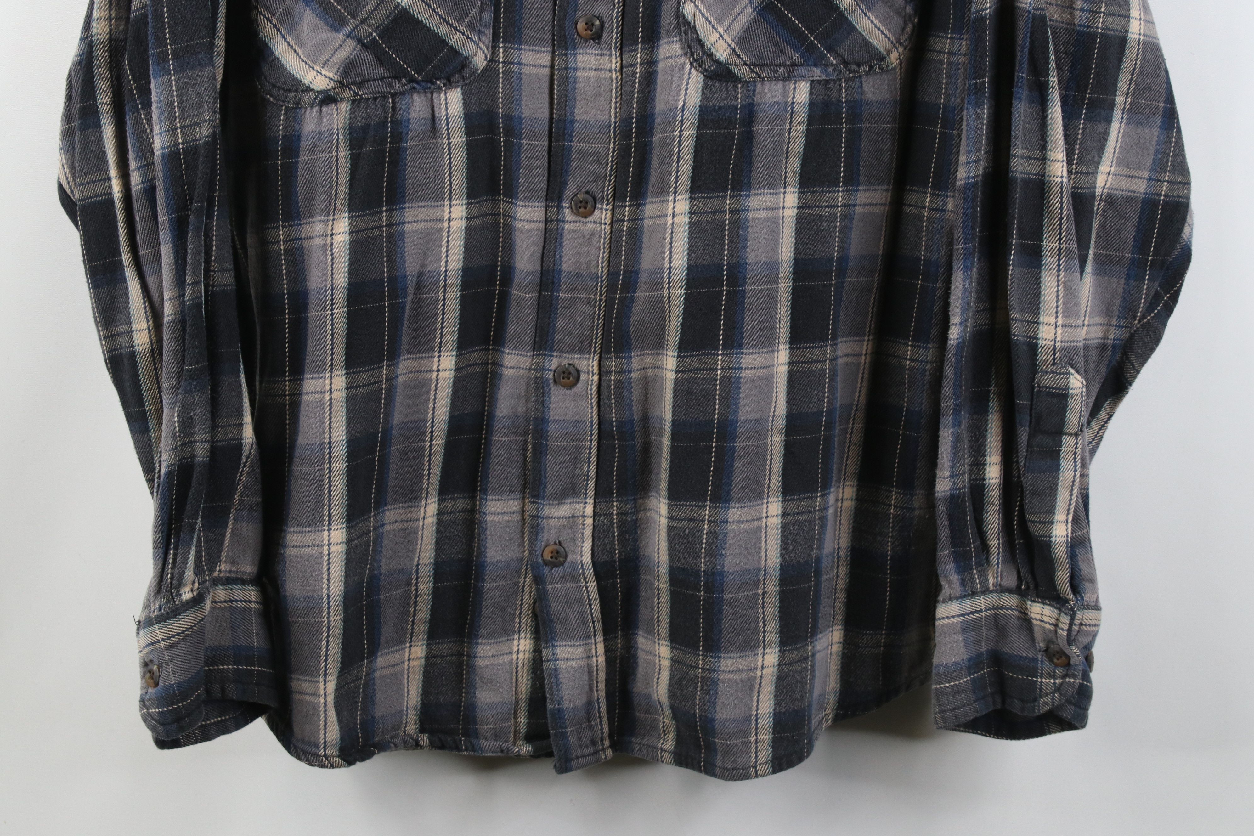 Vintage Vintage 90s Y2K Streetwear Heavy Flannel Button Shirt Plaid Size US L / EU 52-54 / 3 - 3 Thumbnail
