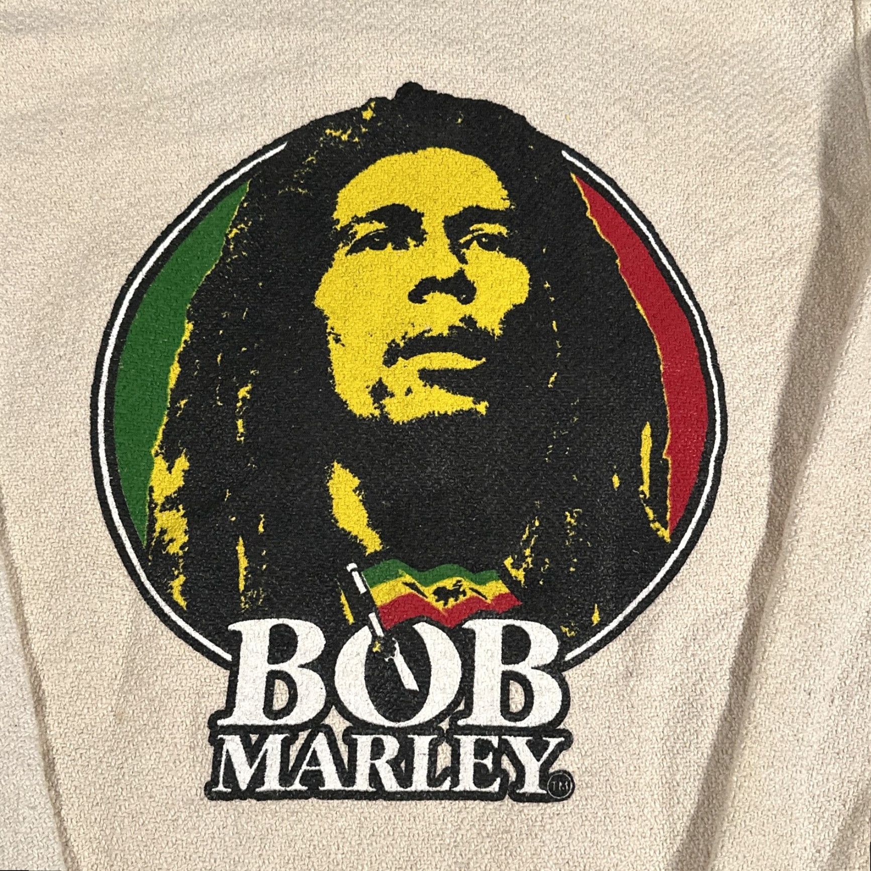 Vintage Bob Marley Hoodie Mens S Beige Baja Pullover Zion Rootswear Twill Cotton Crew Neck Hooded Graphic Print Kangaroo Pocket Long Sleeve Vintage: No Size US S / EU 44-46 / 1 - 2 Thumbnail