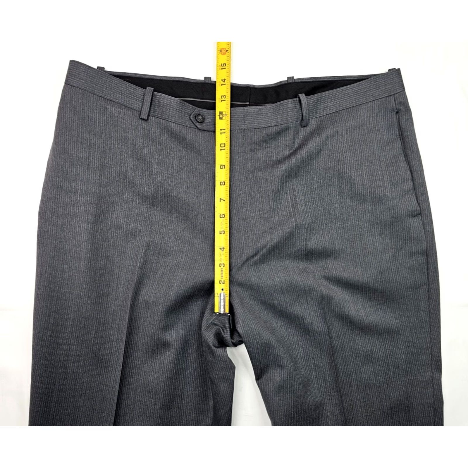 Alfani Alfani Gray Pinstripe Cashmere Wool Blend Pants Men 42x31 Flat Front Cuffed EUC - Regular Fit, Dress Pants, Business, Formal, Casual Size US 42 / EU 58 - 6 Thumbnail