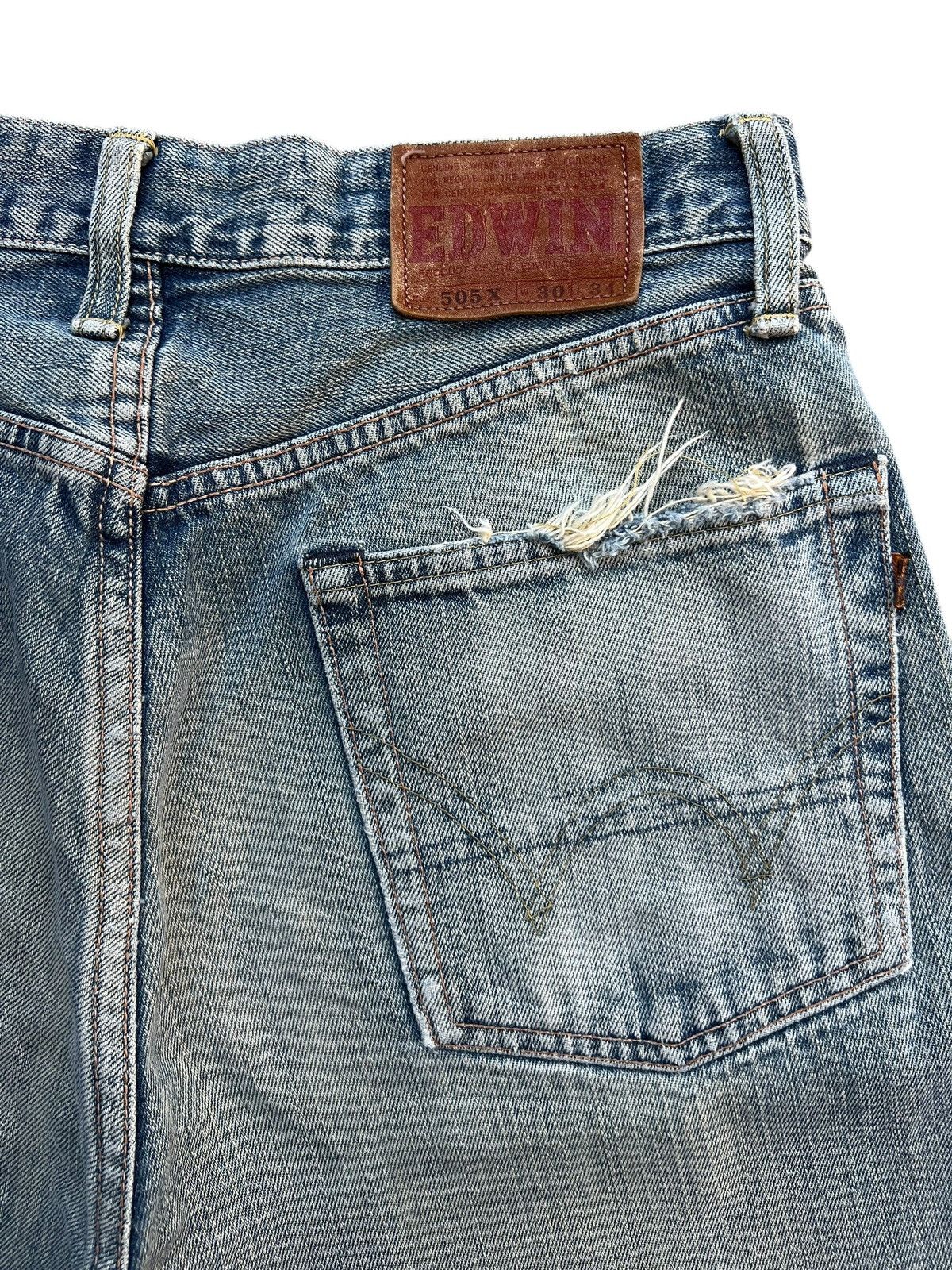 Edwin Vintage Edwin 505 Selvedge Distressed Denim Jeans 31x29 Size US 31 - 9 Thumbnail