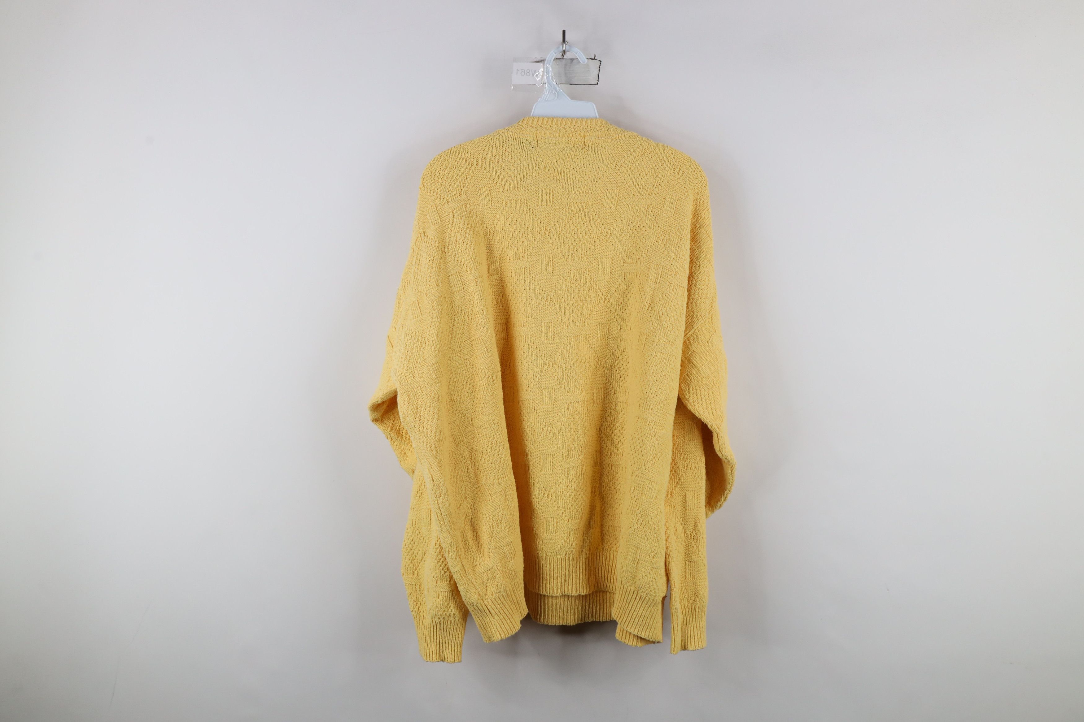 Vintage Vintage 90s Streetwear Knit Crewneck Sweater Yellow USA Size US XL / EU 56 / 4 - 7 Thumbnail