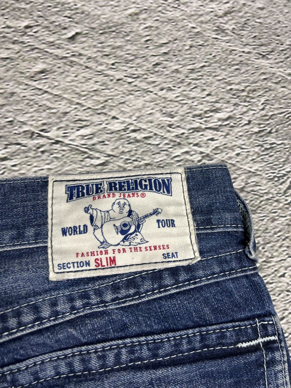 True Religion True Religion navy blue jeans white stitching Y2K Size US 34 / EU 50 - 4 Thumbnail