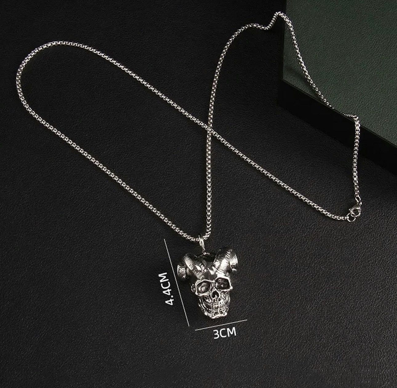 Other Horn skeleton necklace chain pendant Gothic Punk style Size ONE SIZE - 2 Thumbnail