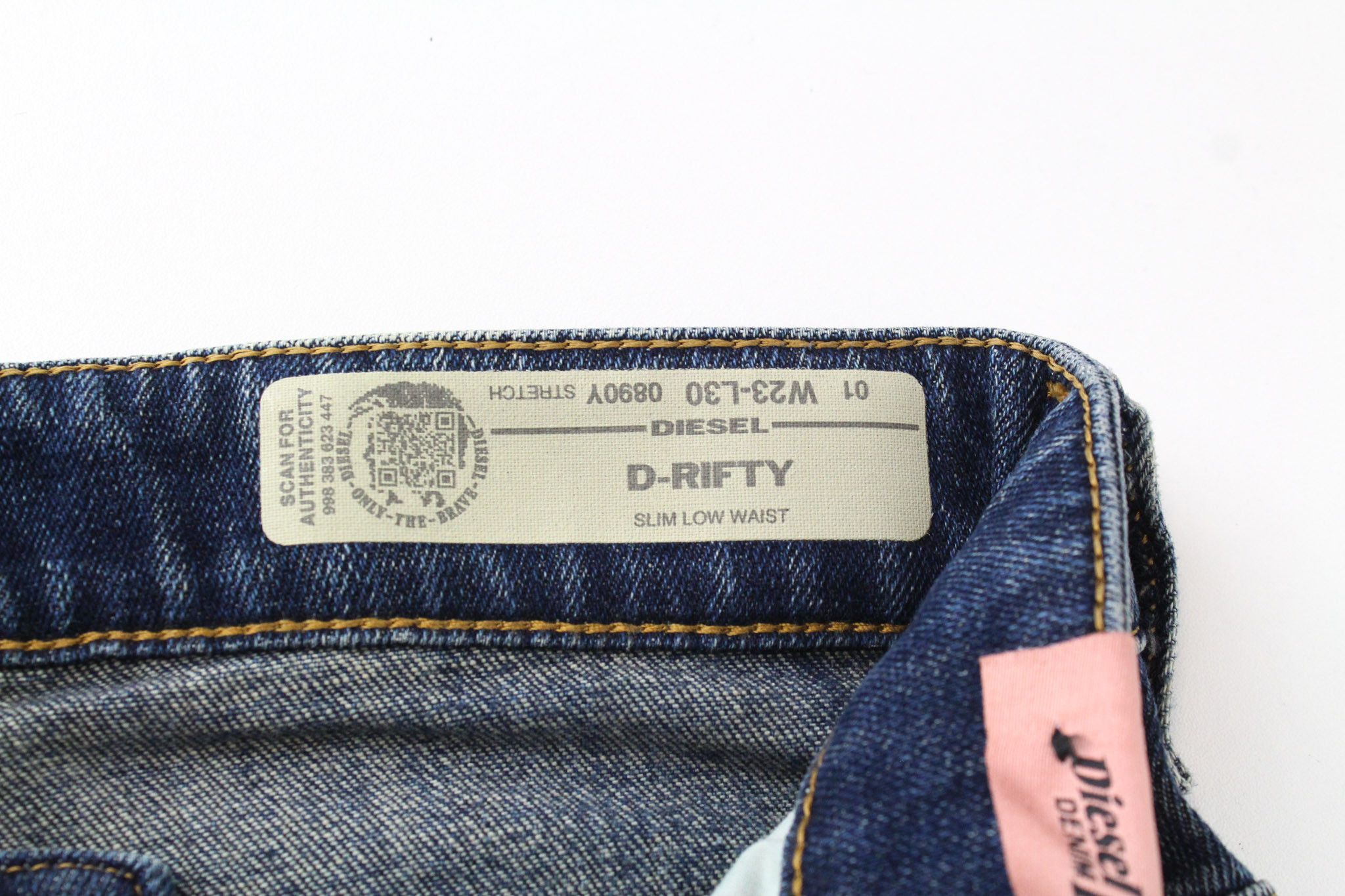 Diesel D-RIFTY 0890Y W23/L30 Blue Distressed Jeans 69766 Size 23" - 5 Thumbnail
