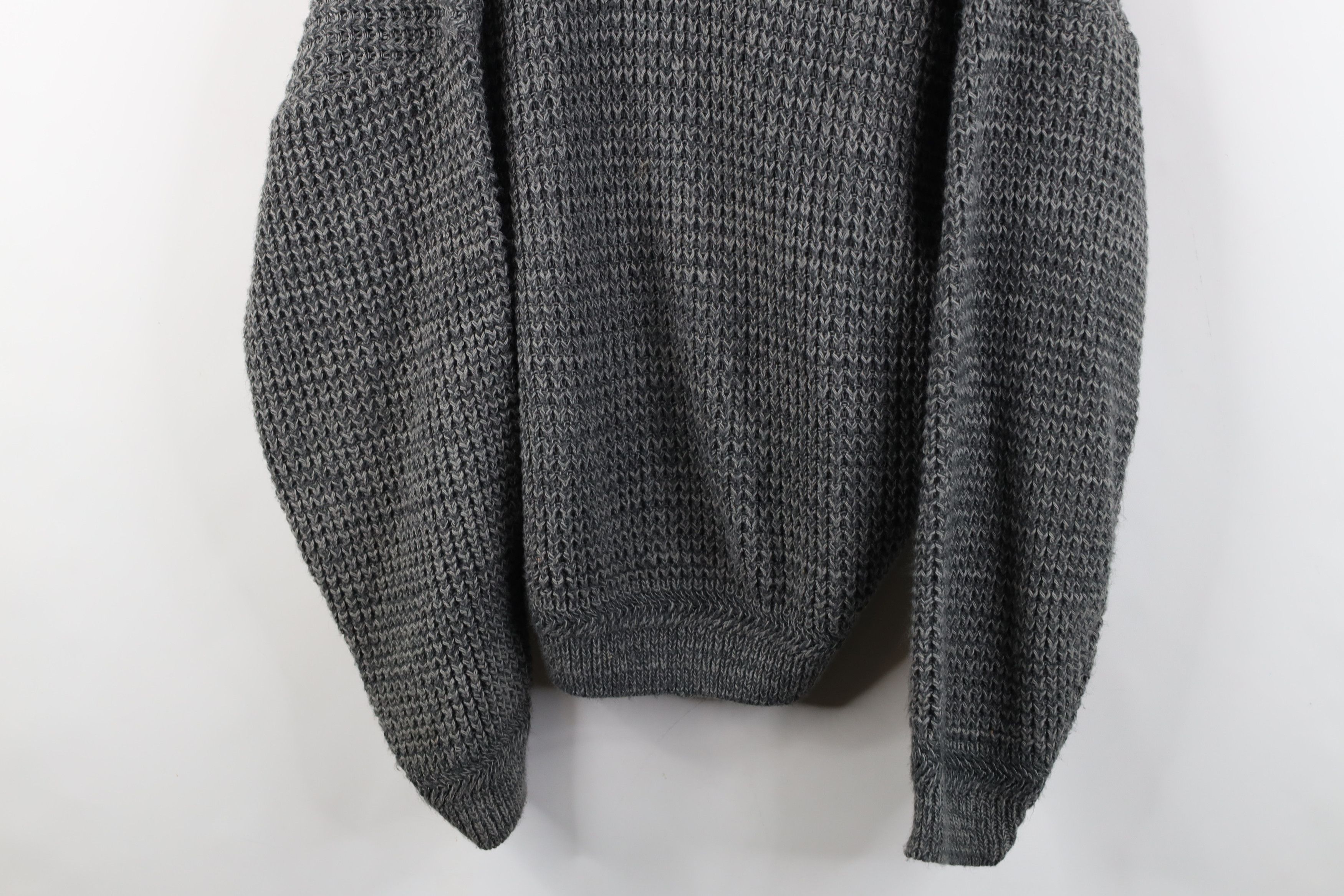 Vintage Vintage 90s Streetwear Chunky Thermal Knit Sweater Gray USA Size US L / EU 52-54 / 3 - 3 Thumbnail