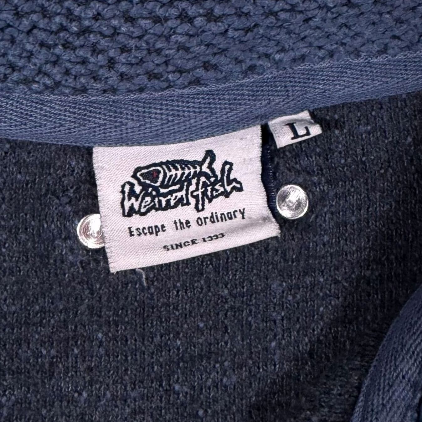 Vintage Weird Fish Embroidered Mini Logo Blue Macaroni Knit 1/4 Zip Sweatshirt L Mens Pullover Jumper Size US L / EU 52-54 / 3 - 3 Thumbnail