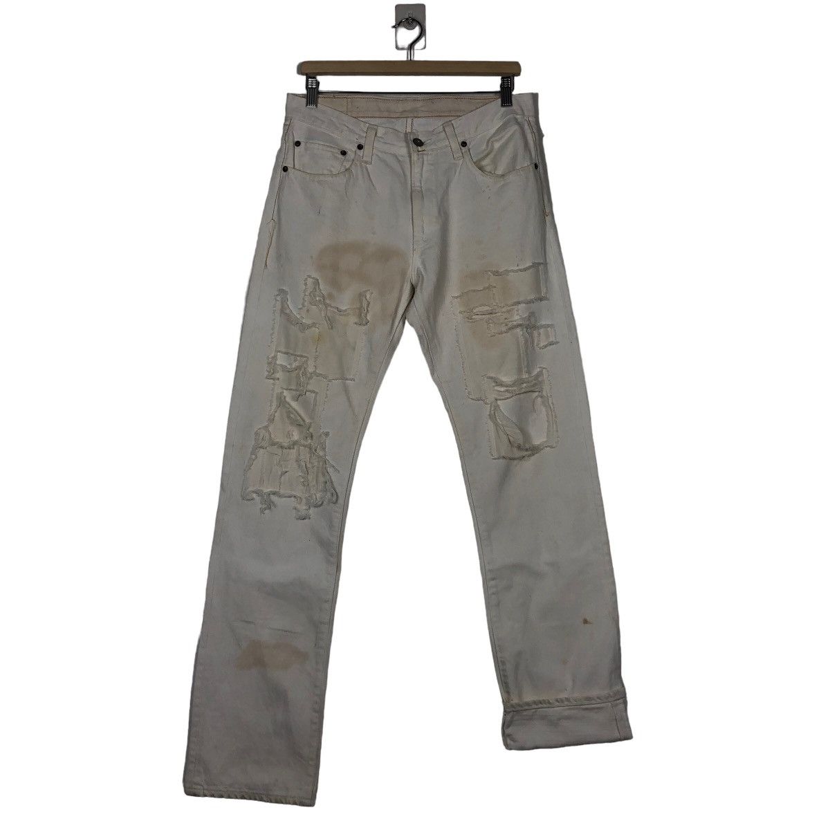 Japanese Brand 🔥Worn Rusty Design White Denim Johnbull Japan Size US 32 / EU 48 - 11 Thumbnail