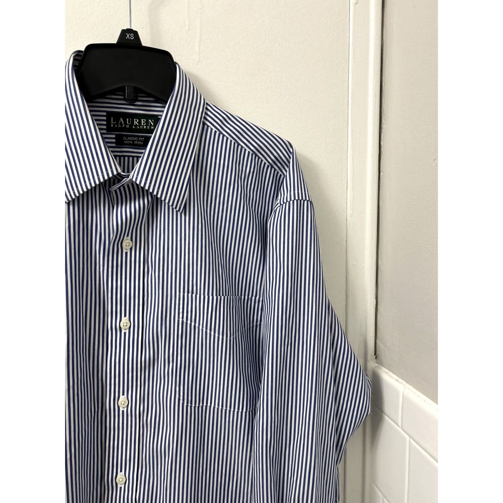 Ralph Lauren Lauren Ralph Lauren Shirt Men 16.5 Blue White Striped Classic Fit Non Iron L/S Size US XL / EU 56 / 4 - 4 Thumbnail