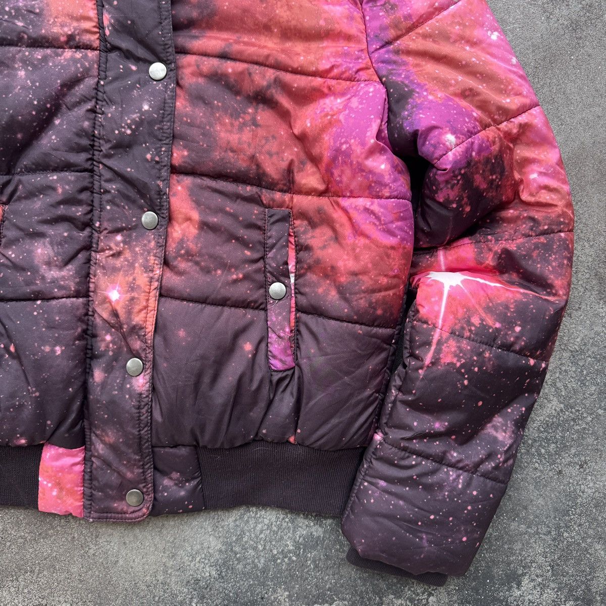 Japanese Brand Fbsister Y2K Galaxy Print Faux Fur Hooded Puffer Jacket Size M / US 6-8 / IT 42-44 - 8 Thumbnail