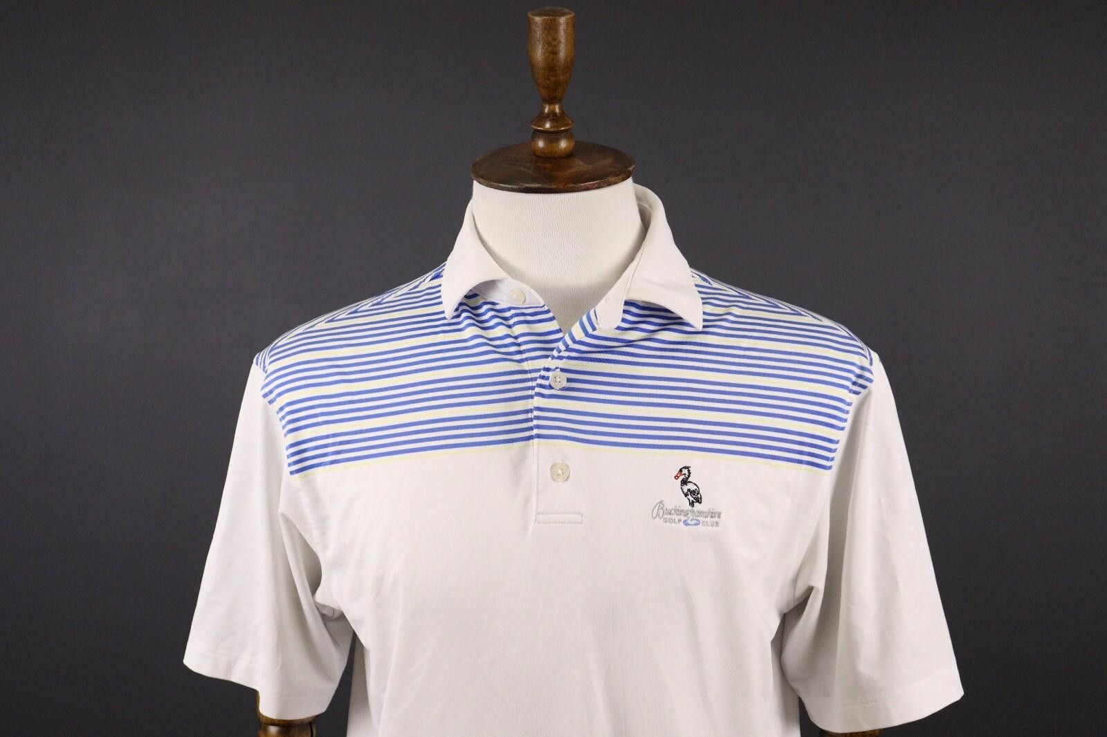 Footjoy Foot Joy White Stripe Summer Short Sleeve Polo Shirt Size M Size US M / EU 48-50 / 2 - 2 Thumbnail