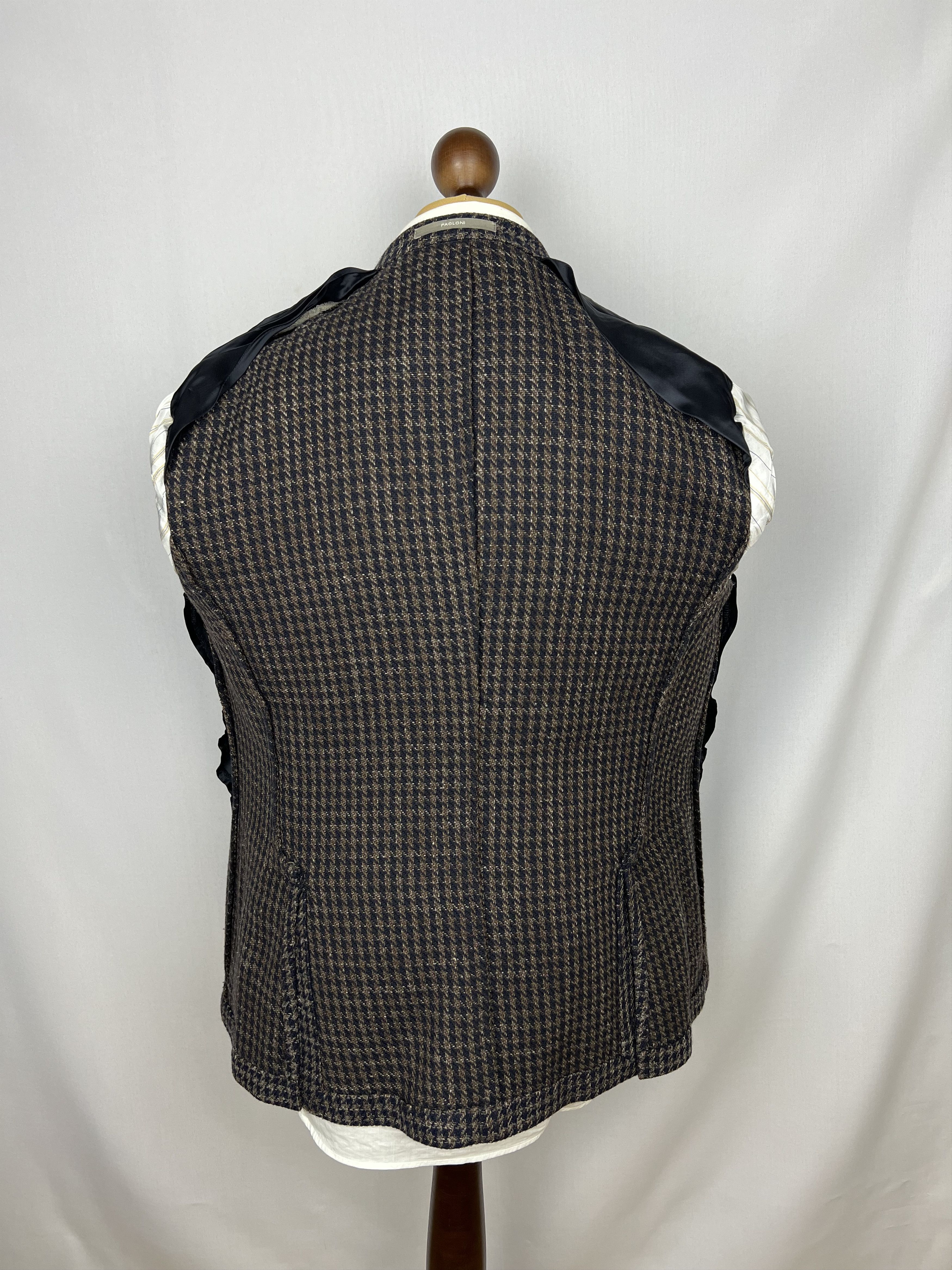 Paoloni Gorgeous Houndstooth Soft Wool Blend Unlined Sport Coat Size 40R - 4 Thumbnail