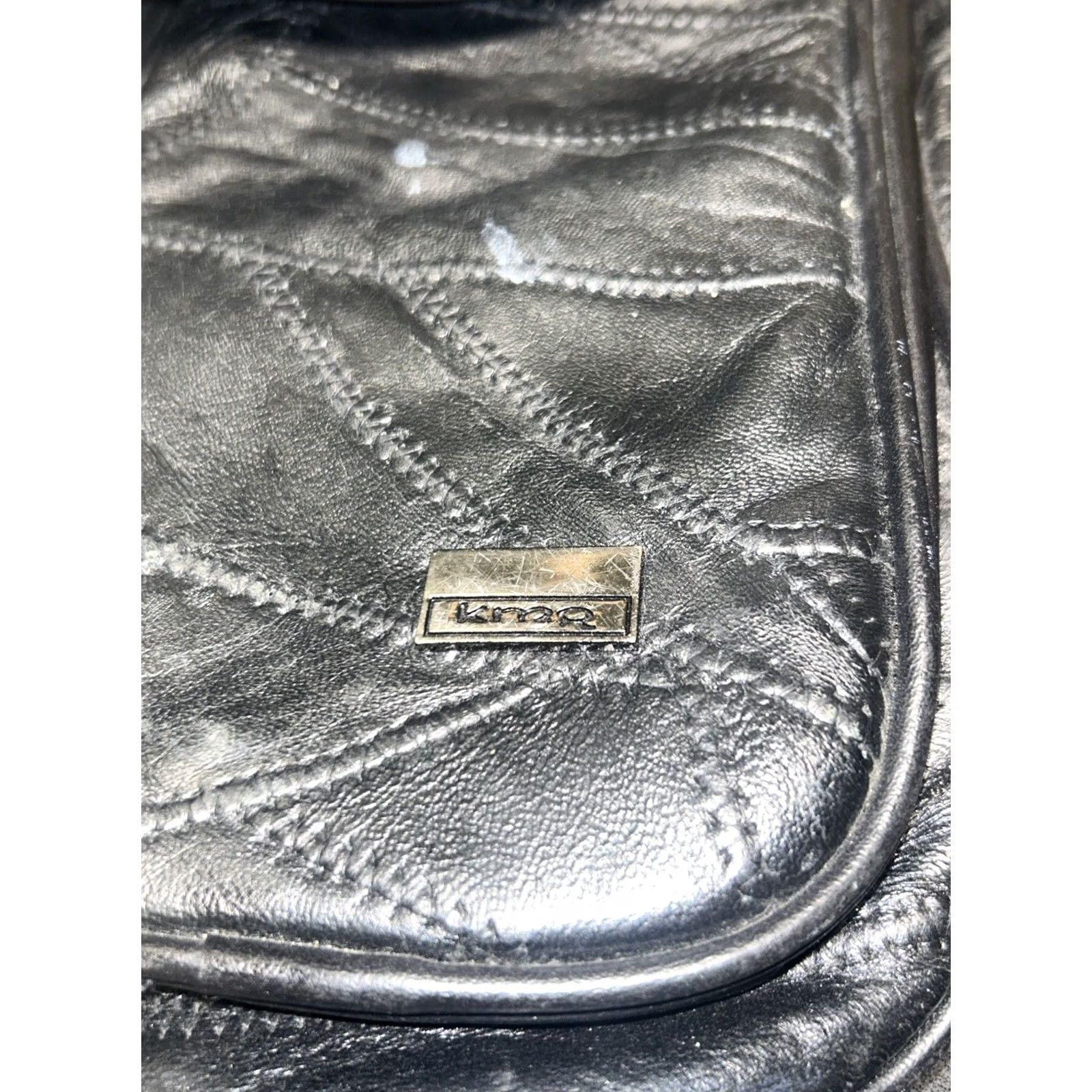 Vintage VINTAGE Patched Leather Multi Pocket Backpack KMQ Black Unisex Adults Leather Backpack Pockets Vintage style Size ONE SIZE - 2 Thumbnail