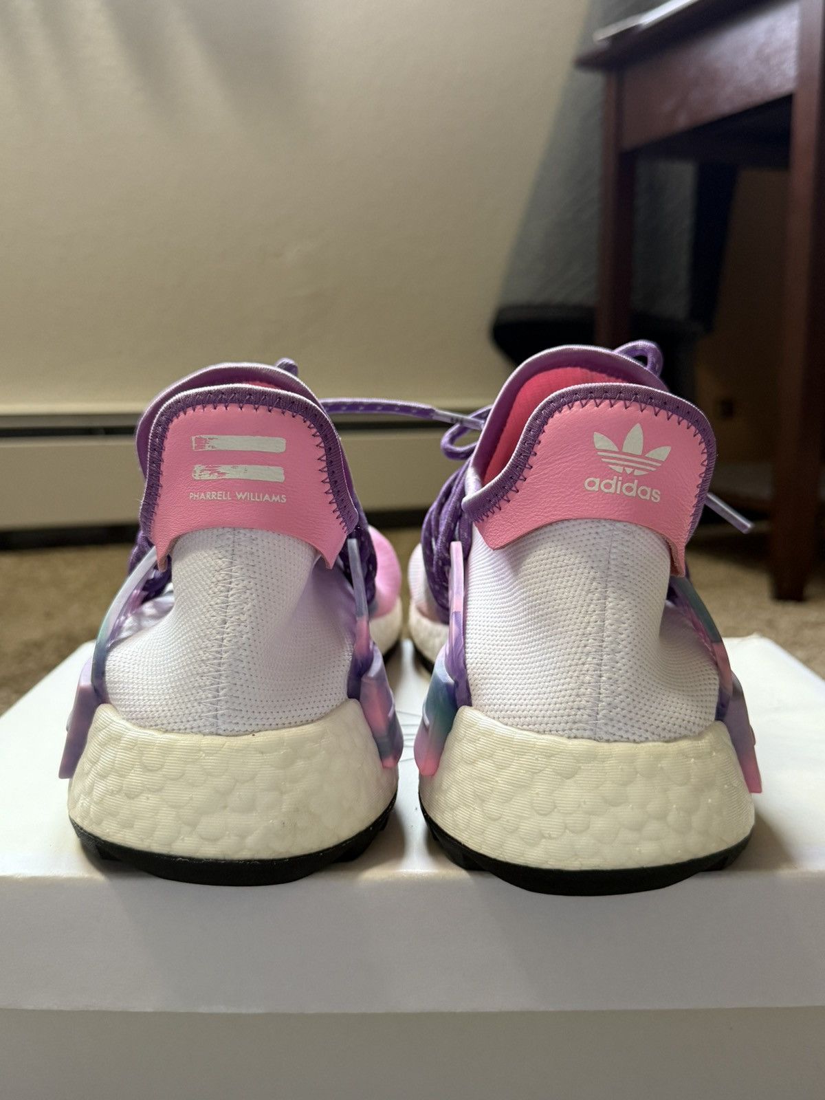 Adidas × Pharrell Adidas x Pharrell Williams Human Race NMD Holi “Pink Glow” Size US 10 / EU 43 - 4 Thumbnail