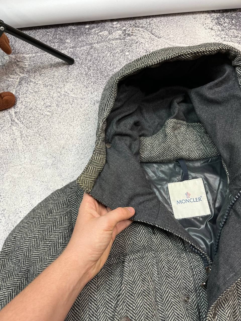 Moncler Moncler Gildas Herringbone Wool Down Puffer Jacket Size US L / EU 52-54 / 3 - 21 Thumbnail