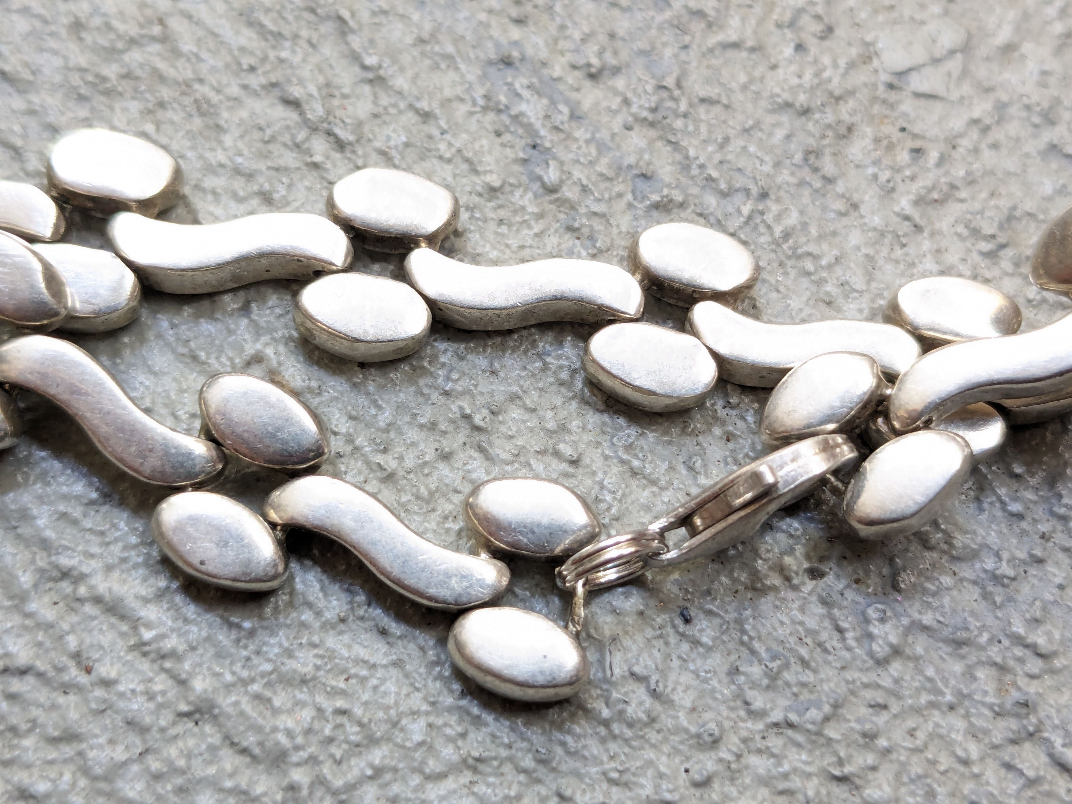 Other Vintage Sterling Silver Bracelet Link Chain 8" Biker Punk Size ONE SIZE - 16 Thumbnail