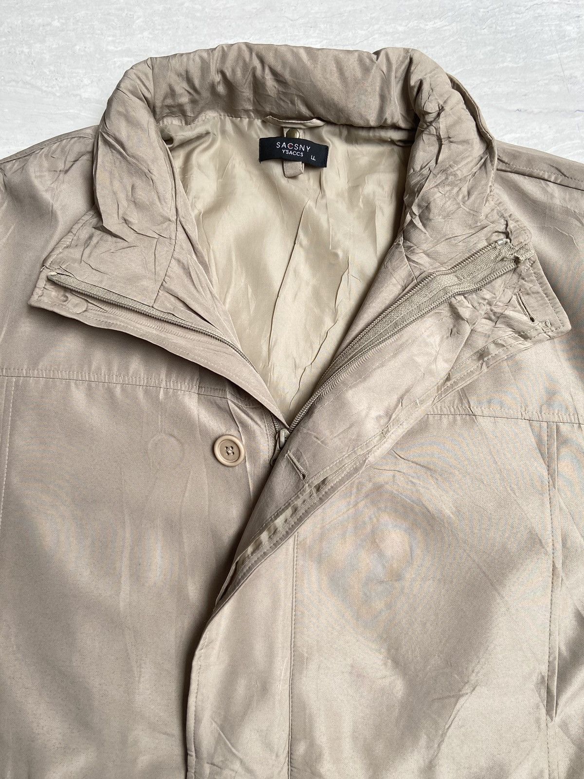 Designer × Japanese Brand × Yohji Yamamoto SACSNY Y’SACCS Beige Zip Jacket Size US L / EU 52-54 / 3 - 4 Thumbnail