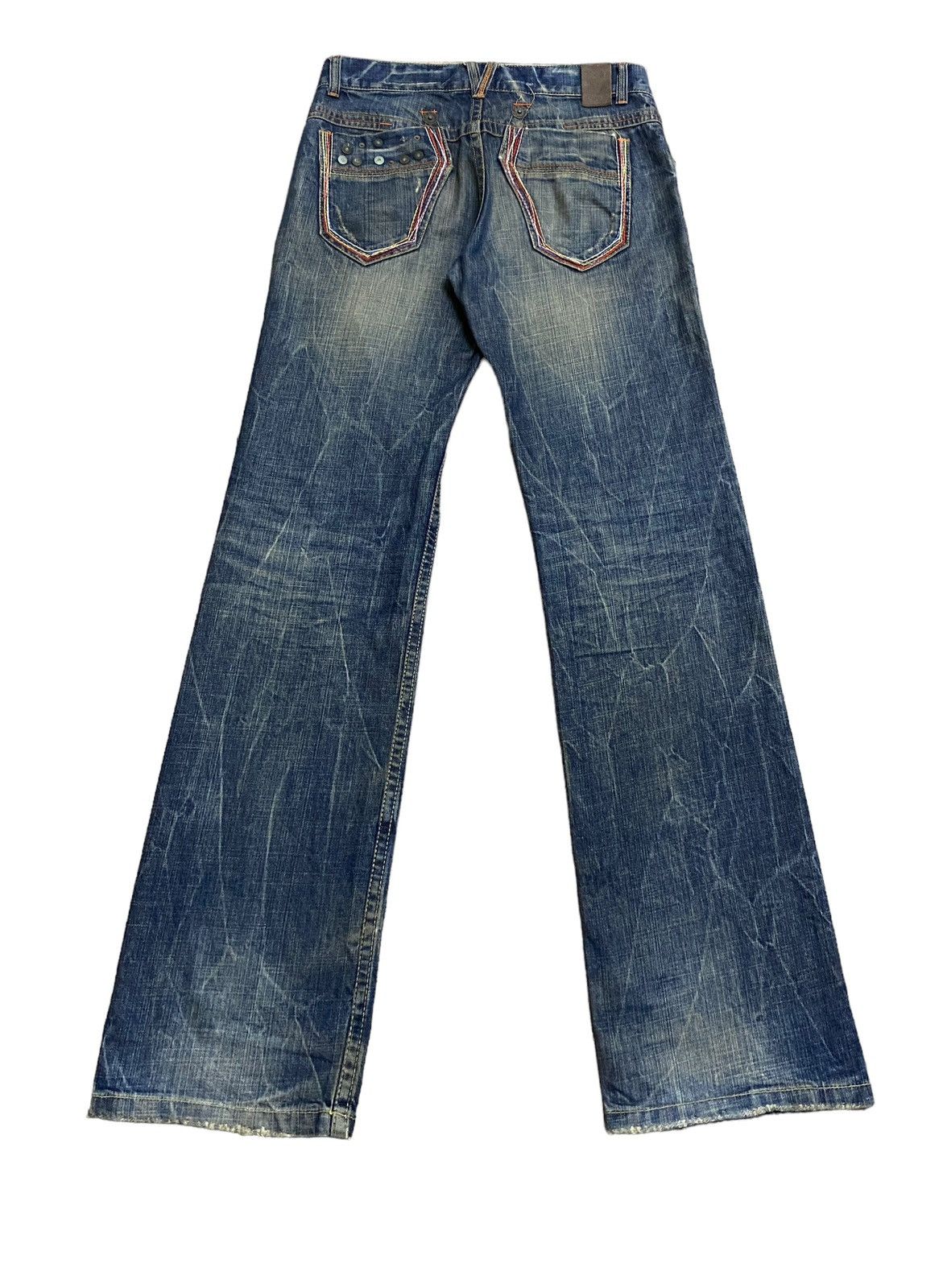 If Six Was Nine Rare Design Vintage Brand Red Pepper Flared Jeans 1990s Size US 32 / EU 48 - 2 Thumbnail
