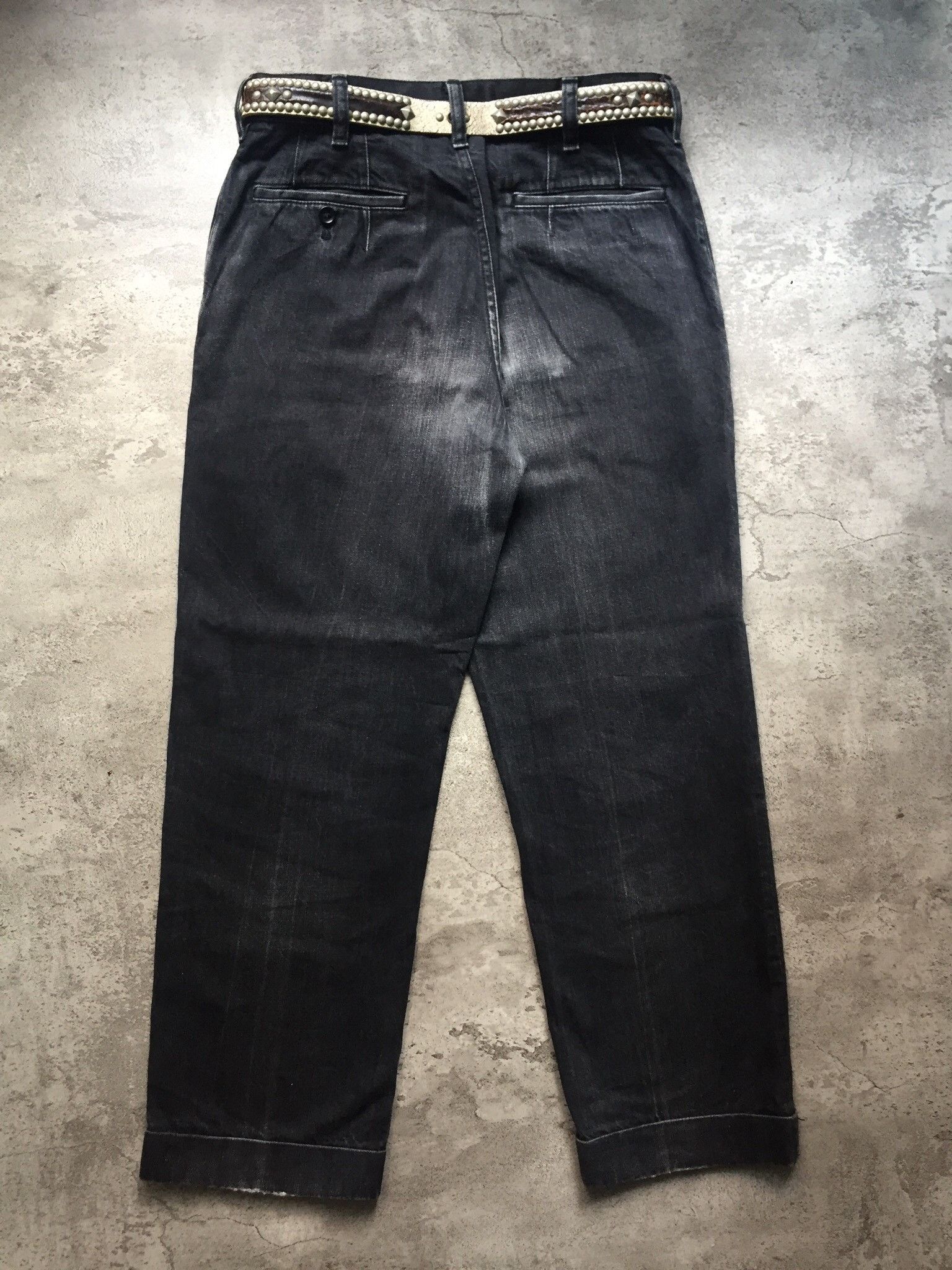 Comme des Garcons CDG Homme Deux Baggy Black Wash Denim Pants Size 30-31 Size US 31 - 5 Thumbnail