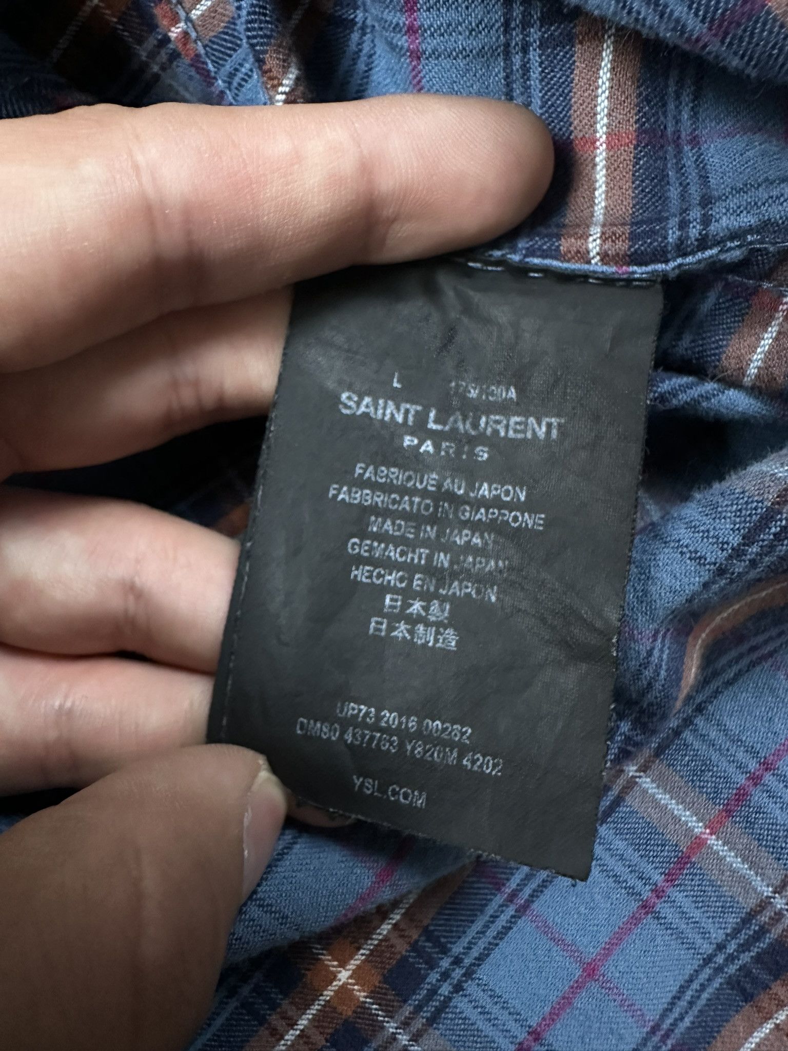 Saint Laurent Paris FW16 Hedi's Saint Laurent Paris Checked Shirt Size L / US 10 / IT 46 - 5 Thumbnail