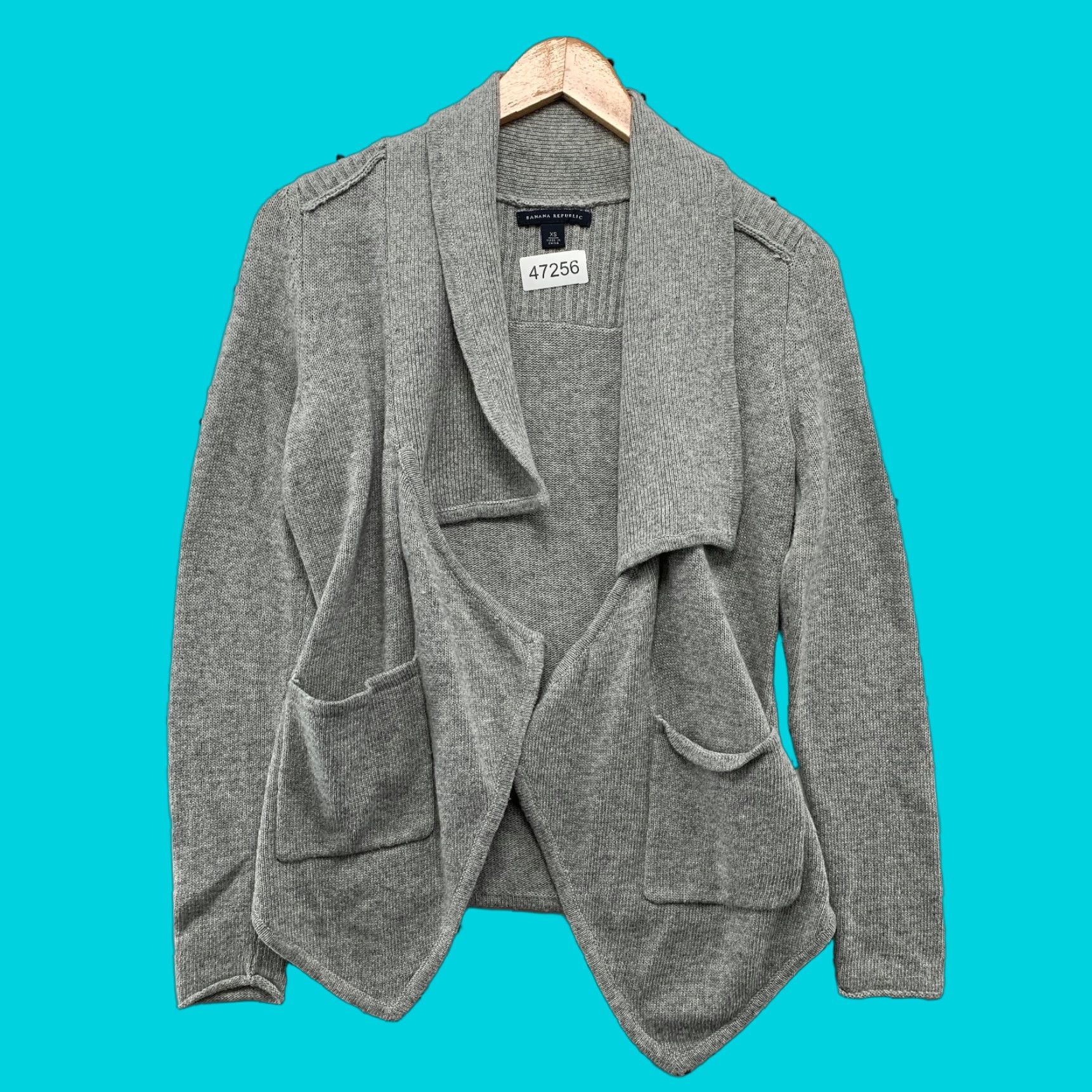 Banana Republic Banana Republic Wool Cardigan Sweater Women Small Gray Open Front Shawl Business Cardigan Size S / US 4 / IT 40 - 1 Thumbnail