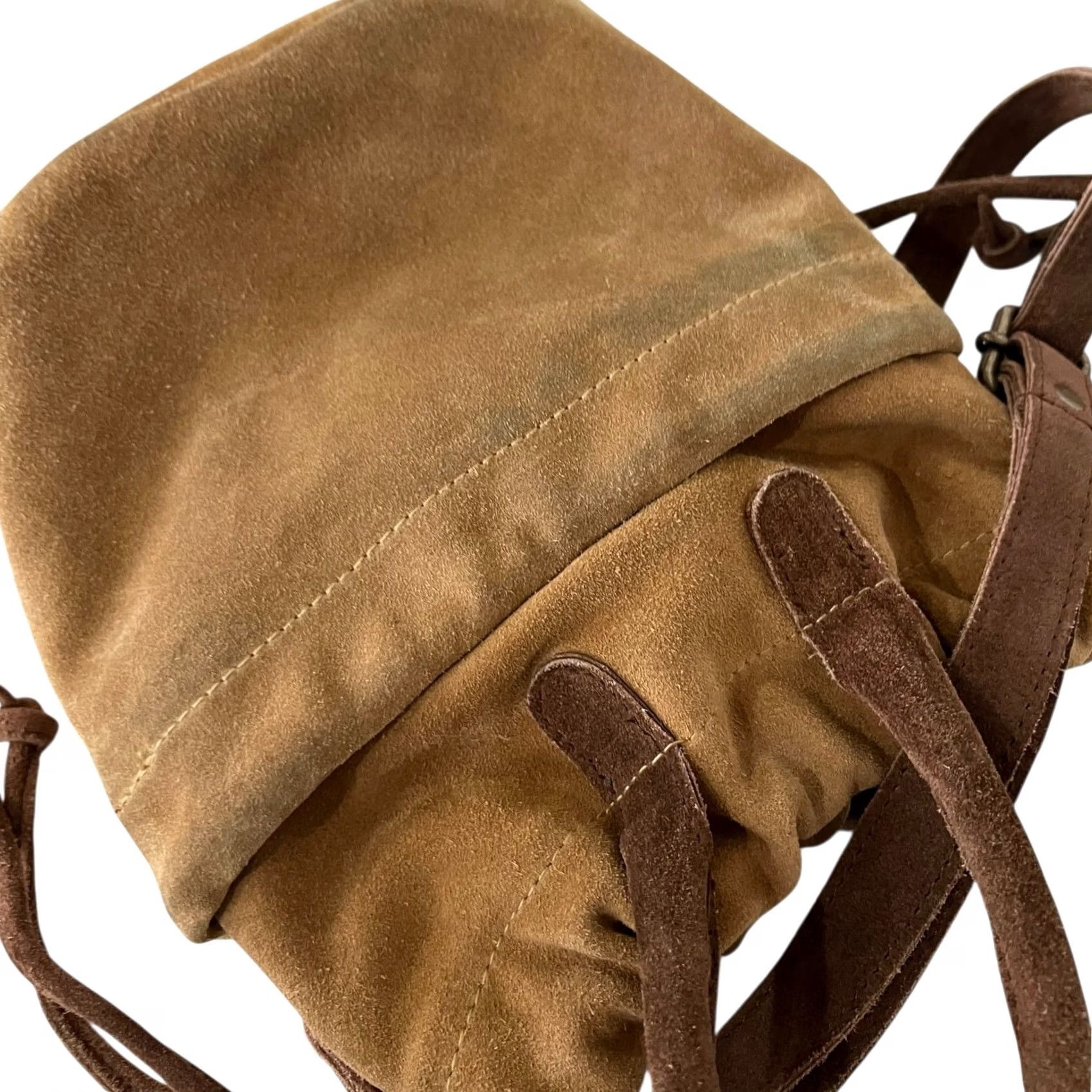 Free People Free People Purse Scout Slouchy Crossbody Tan Brown Suede Drawstring Mini Bag Women's Shoulder Bag Size ONE SIZE - 7 Thumbnail