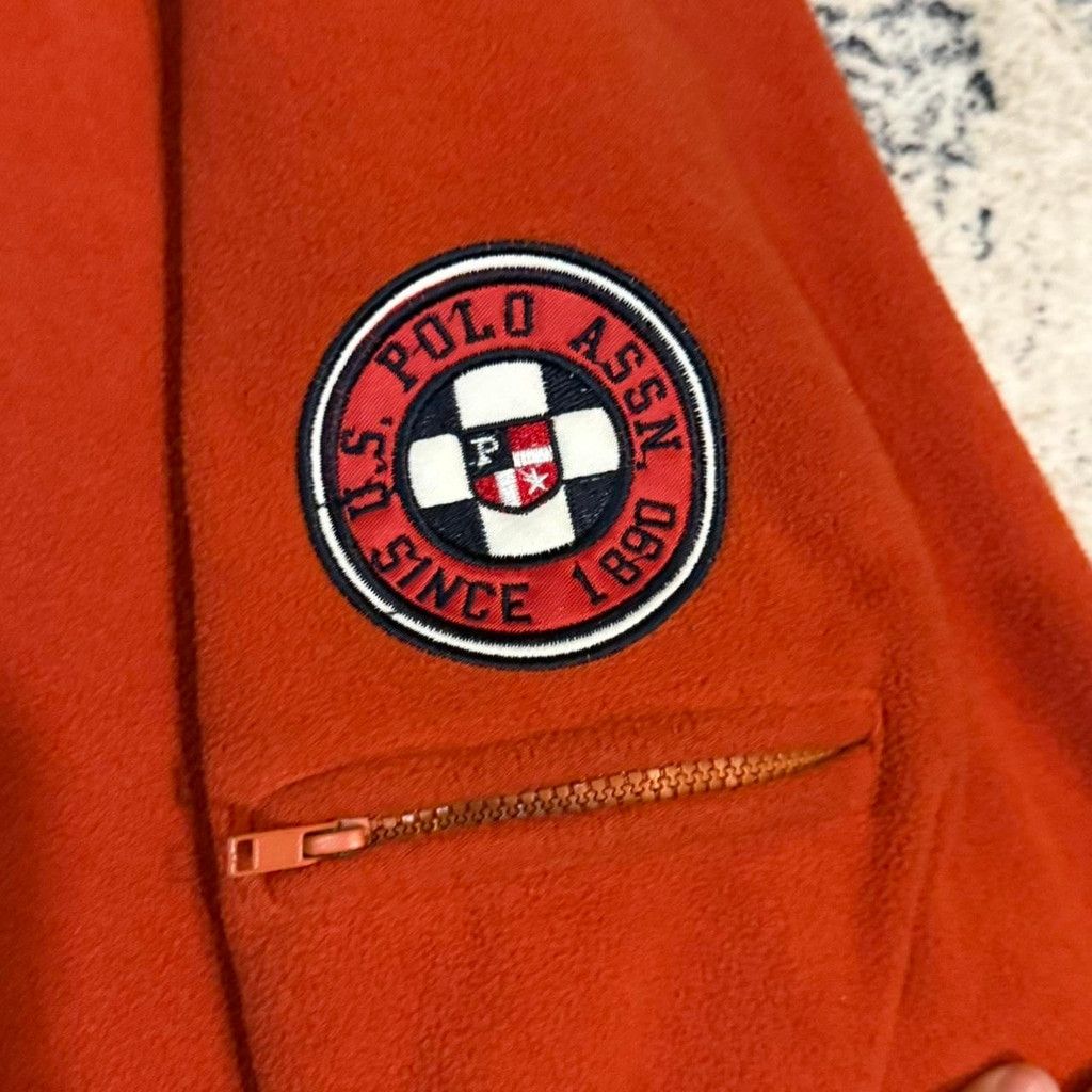 U.S. Polo Assn. Y2K Orange U.S. Polo Assn Quarter Zip Fleece Pullover XL Size US XL / EU 56 / 4 - 4 Thumbnail