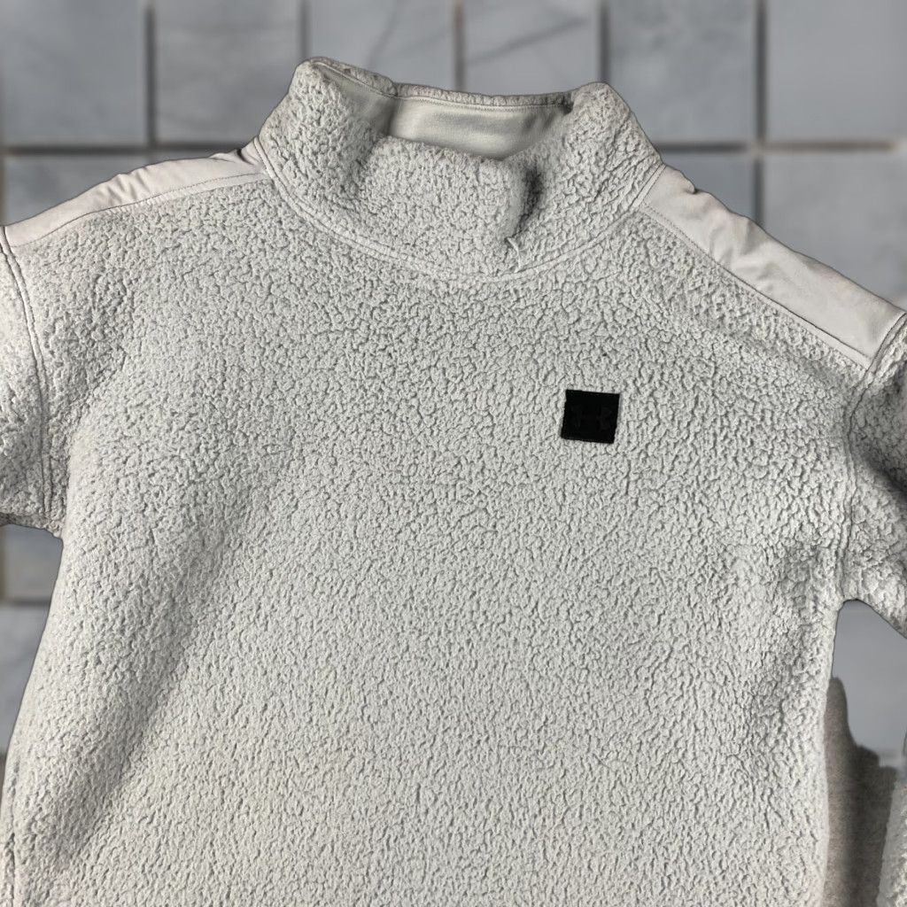 Under Armour VINTAGE? (No) Under Armour Sherpa Pullover Womens L Gray Mock Neck Sweatshirt Fleece Size L / US 10 / IT 46 - 1 Thumbnail