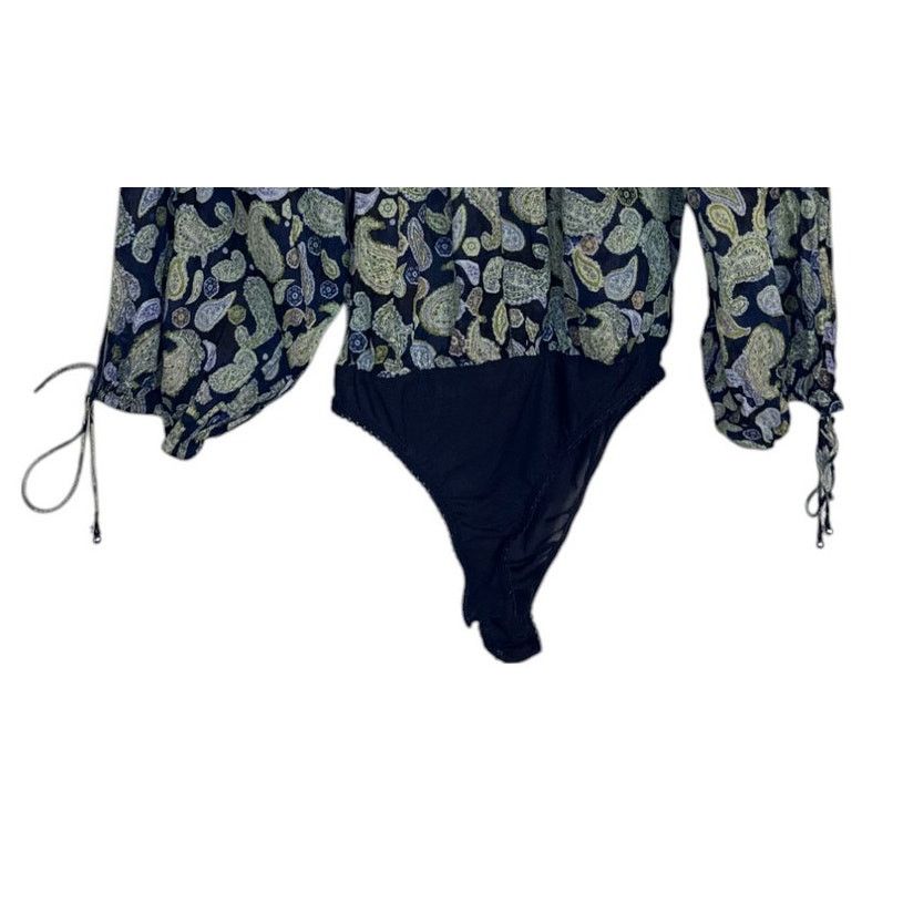 Free People Free People Bodysuit Women XS Navy Blue Sundown Paisley Boho Size XS / US 0-2 / IT 36-38 - 4 Thumbnail