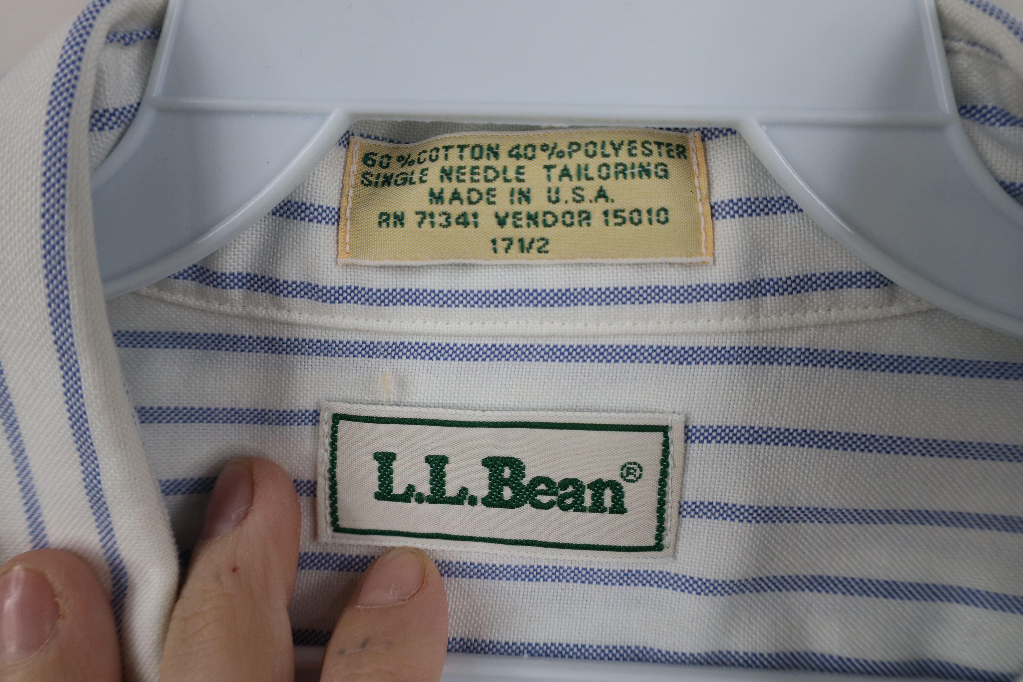 L.L. Bean Vintage 90s LL Bean Tailor Striped Button Down Shirt USA Size US M / EU 48-50 / 2 - 9 Thumbnail