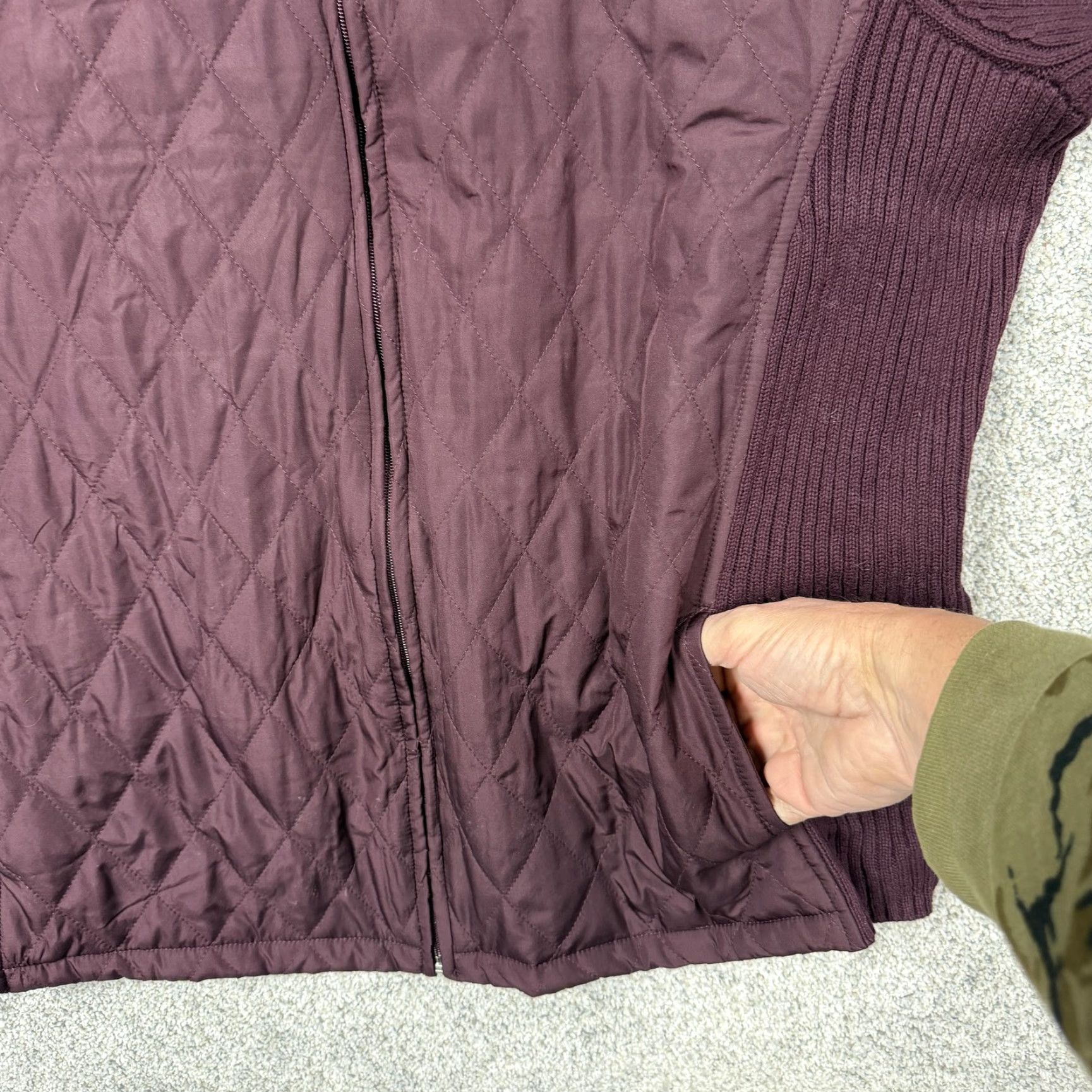 Croft & Barrow Croft & Barrow Jacket Women 2X Plus Plum Purple Quilted Knit Coastal Grandmacore Size XXL / US 16-18 / IT 52-54 - 6 Thumbnail