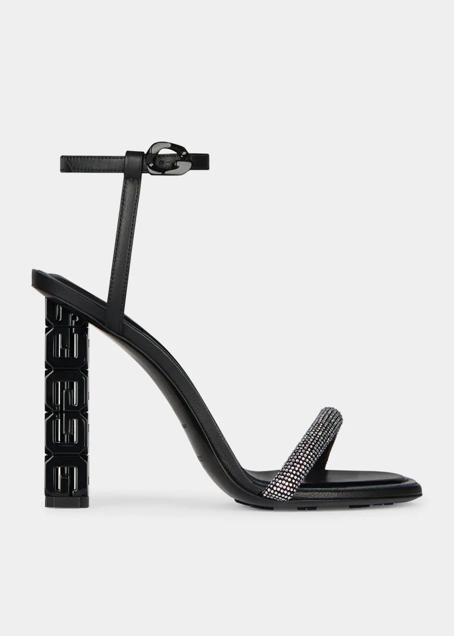 Givenchy o1srvl11e0624 G Cube Crystal Ankle-Strap Sandals in Black Size US 11 / IT 41 - 1 Thumbnail
