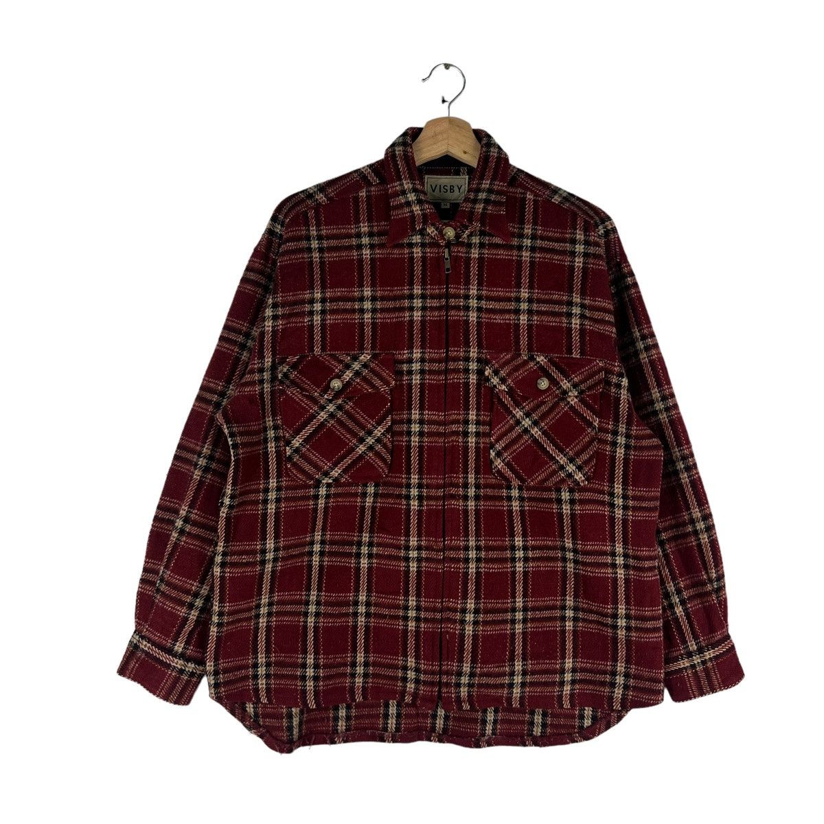 Flannel 🔥90’s Vtg Flannel Jacket Wool Visby Issey Miyake Japan Size US M / EU 48-50 / 2 - 1 Thumbnail