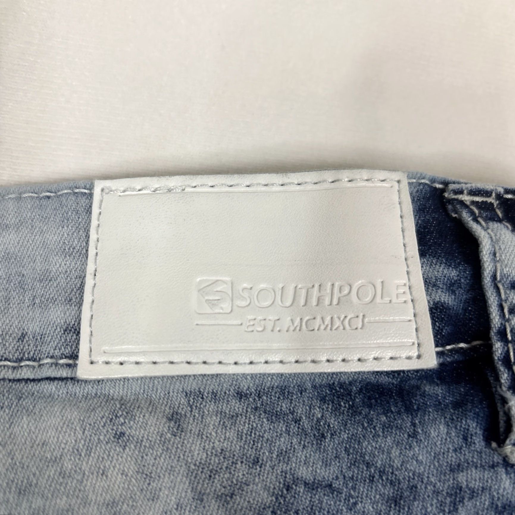 Southpole SouthPole Shorts Mens 44 Distressed Blue Denim Jeans Stretch Acid Wash Casual Men Slim 80s 90s Retro Beach Hip Hop Outdoor Punk Size US 44 / EU 60 - 7 Thumbnail