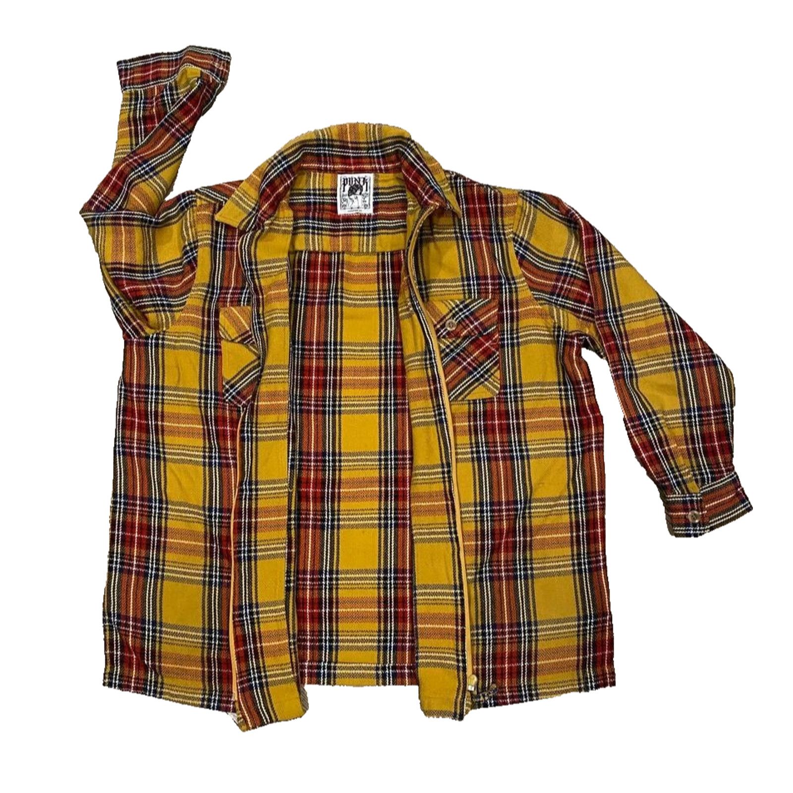 Other PUNK LA Anarchy Yellow Plaid Flannel Y2K Metal Shirt sz L Size US L / EU 52-54 / 3 - 5 Thumbnail