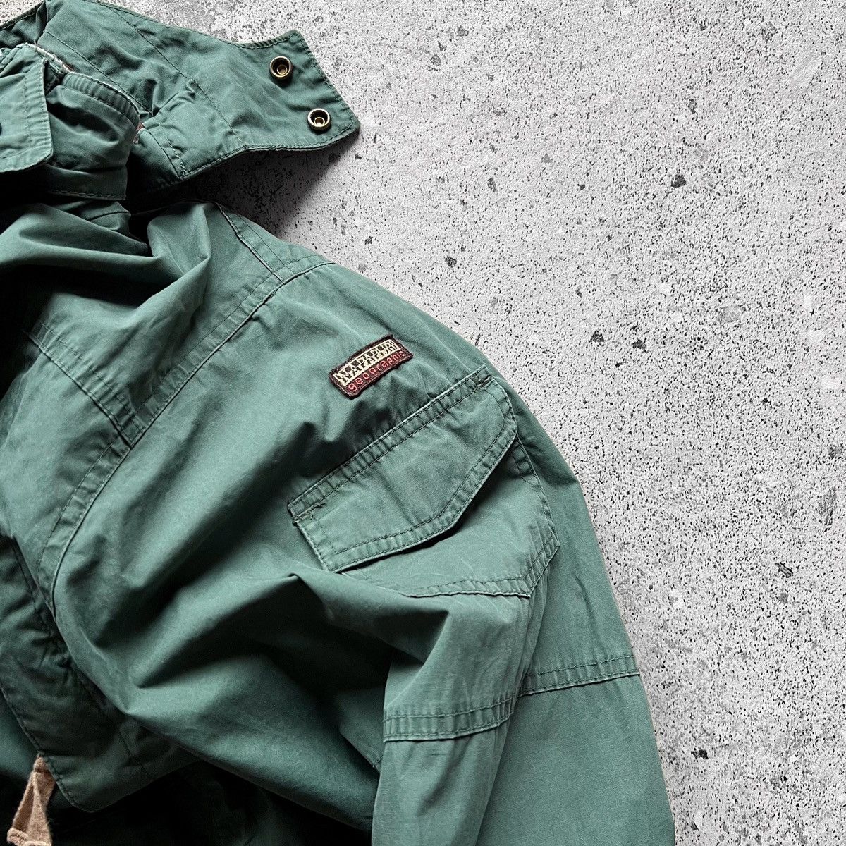 Napapijri × Vintage Napapijri Vintage 00s Full Zip Windbreaker Green LS Jacket Size S / US 4 / IT 40 - 7 Thumbnail