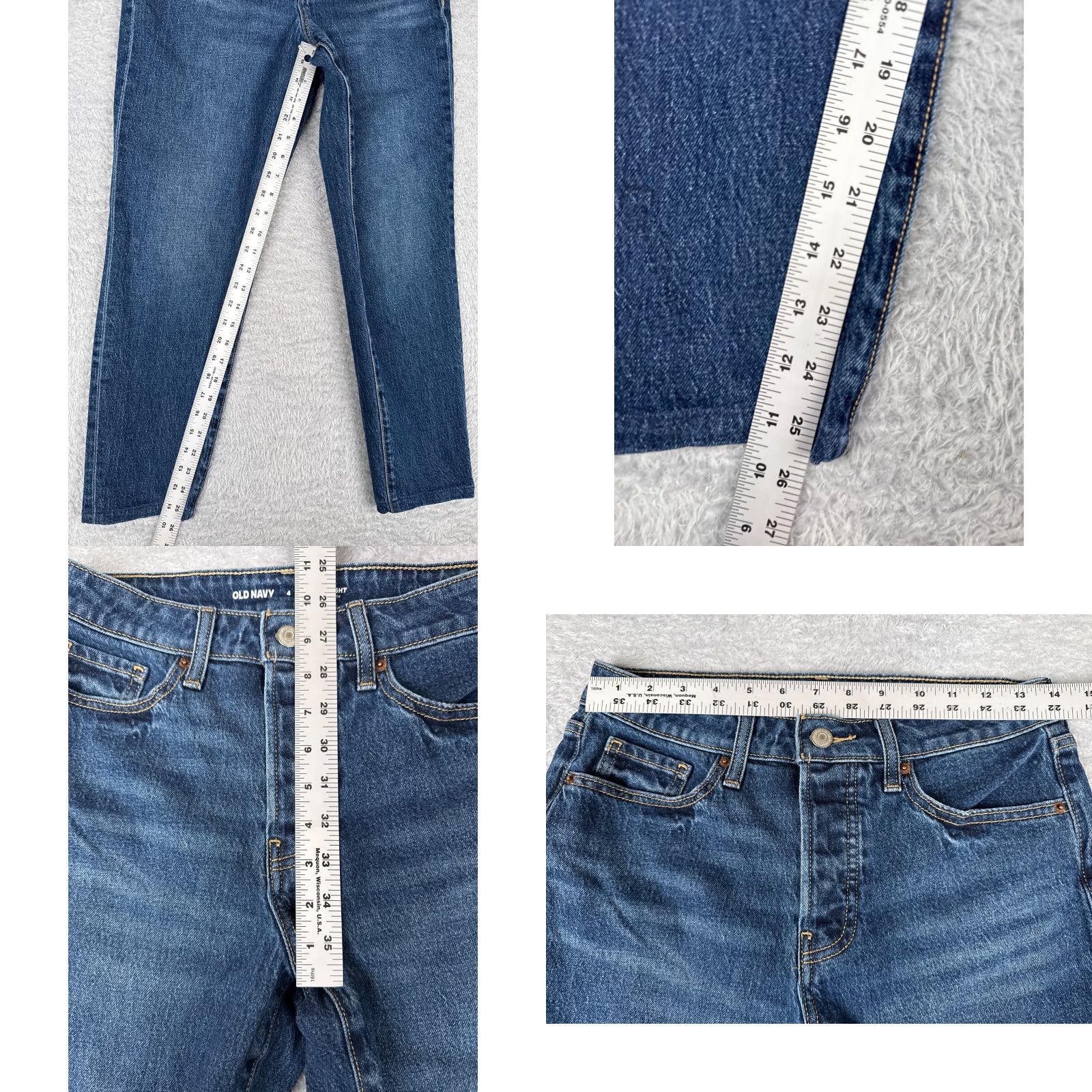 Old Navy Old Navy Jeans Women 4 Blue OG Straight High Rise Secret Smooth Pocket 28x26 Size 27" / US 4 / IT 40 - 8 Thumbnail