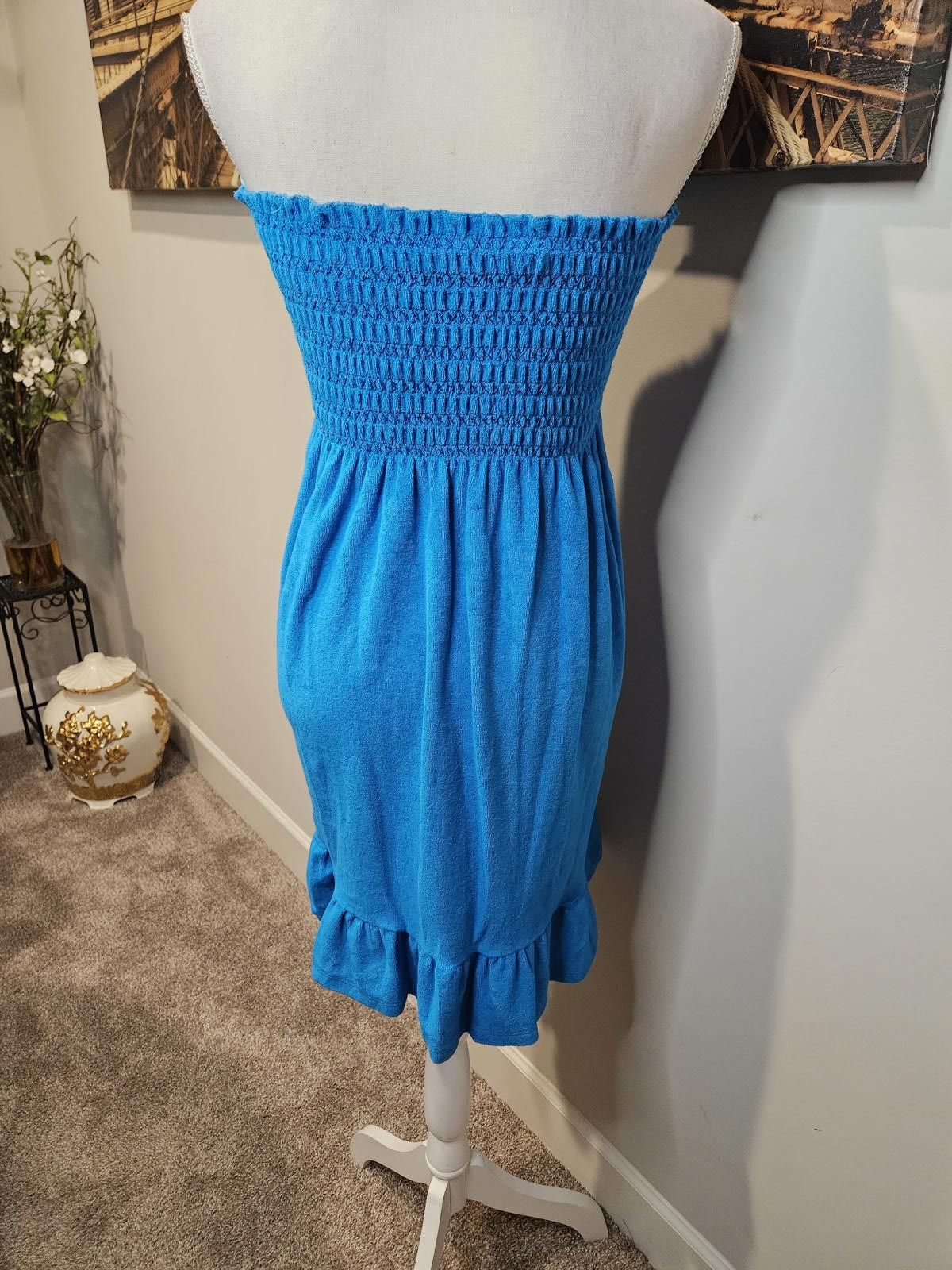 Designer Macy's Raviya Strapless Blue Coverup Dress #512 Size ONE SIZE - 3 Thumbnail