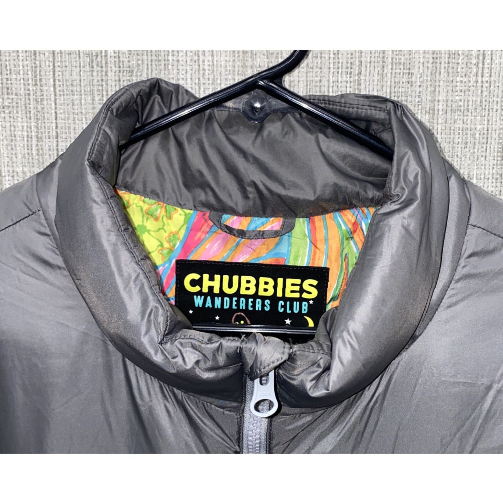Chubbies Chubbies Womens Gray Nylon Full Zip Puffer Jacket XL Women Full Zip Puffer Jacket Size XL / US 12-14 / IT 48-50 - 3 Thumbnail