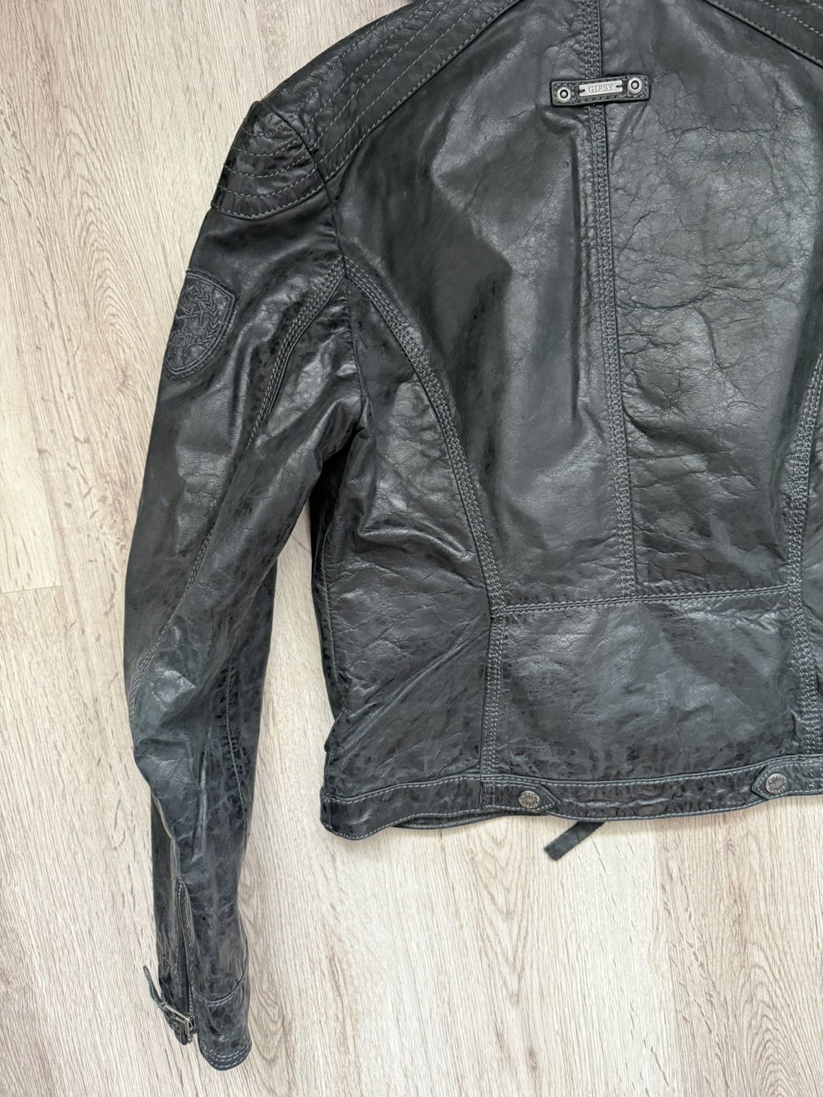 Gypsy Gipsy Leather Biker Jacket with Inner Hoodie Layer – Size S Size S / US 4 / IT 40 - 18 Thumbnail
