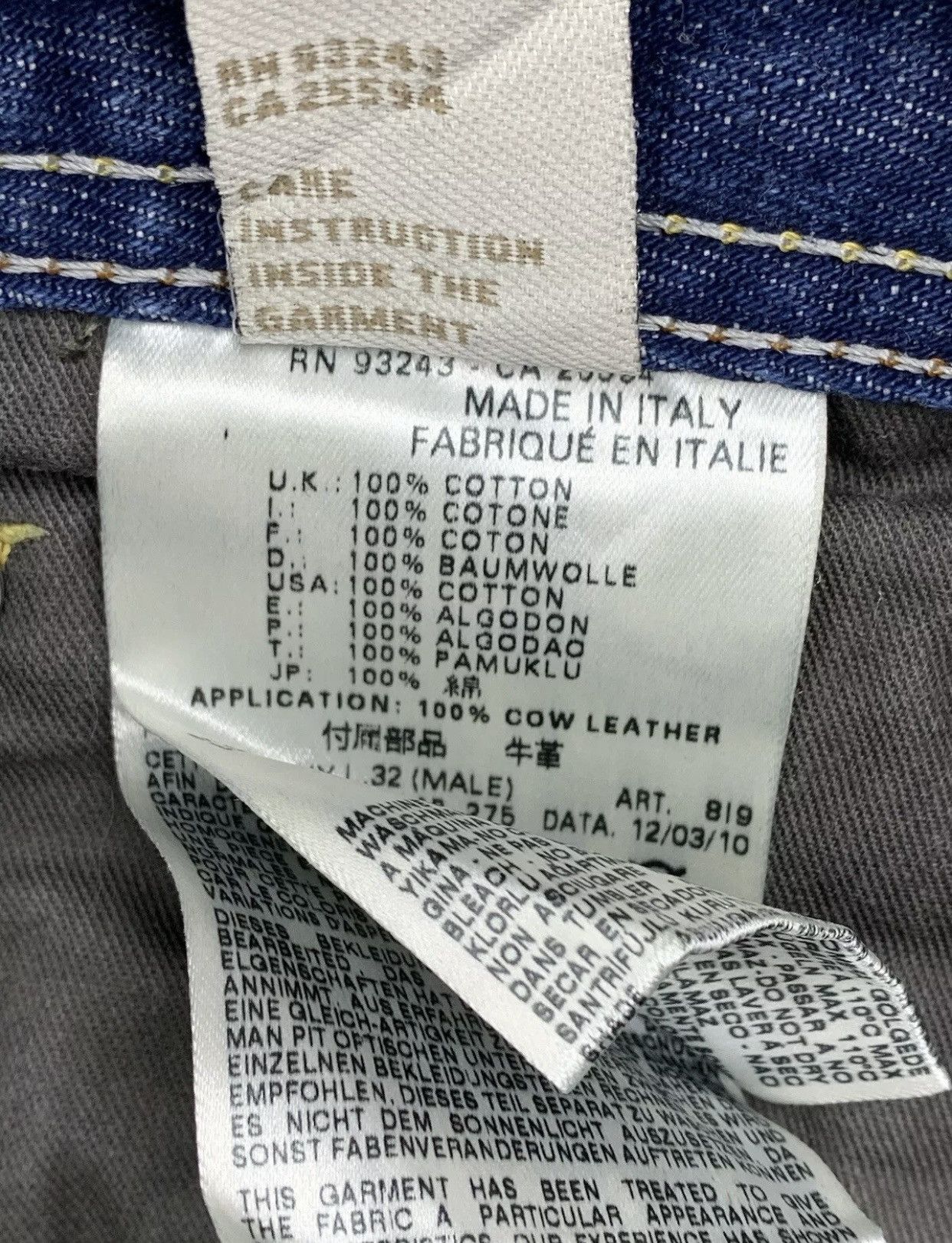 Diesel Diesel Zatiny Jeans Men’s W33/34 L28 00819 Made In Italy Size US 33 - 16 Thumbnail