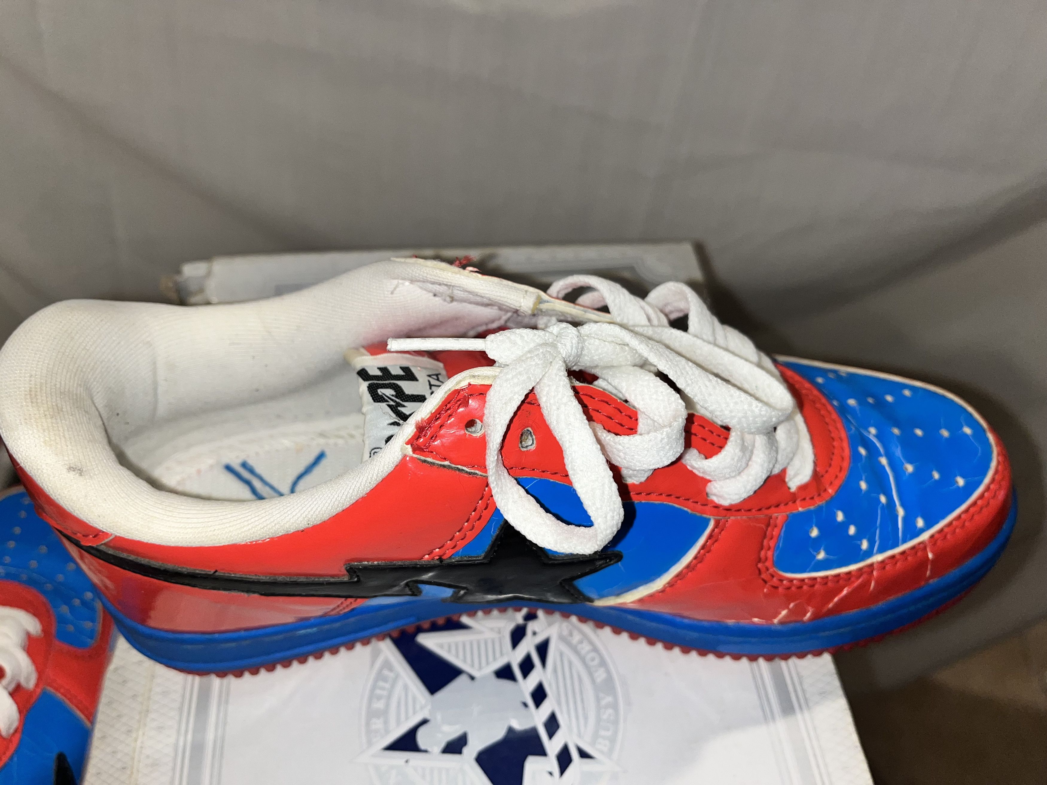 Bape Marvel x A Bathing Ape Spiderman Red/ Blue Bapesta Nigo Size US 8 / EU 41 - 11 Thumbnail