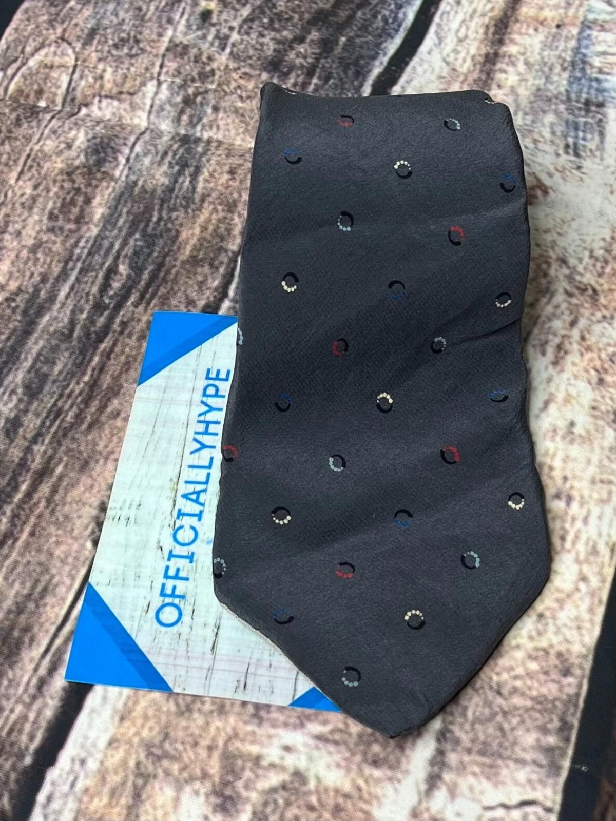 Valentino Mario Valentino 100% Silk Italy Neck Tie Gray Dots Size ONE SIZE - 1 Thumbnail