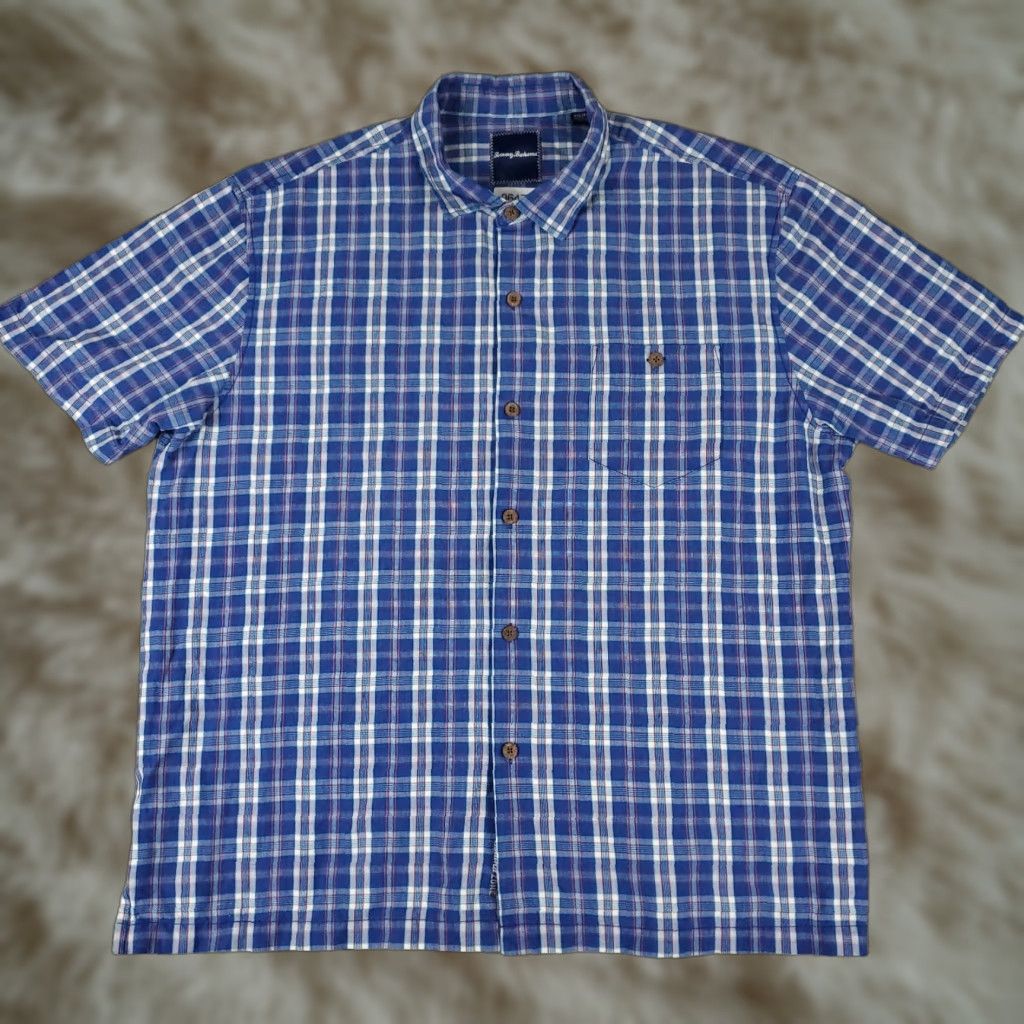 Tommy Bahama Tommy Bahama Shirt Mens 2XL Blue Plaid Silk Button Up Short Sleeve Size US XXL / EU 58 / 5 - 1 Thumbnail