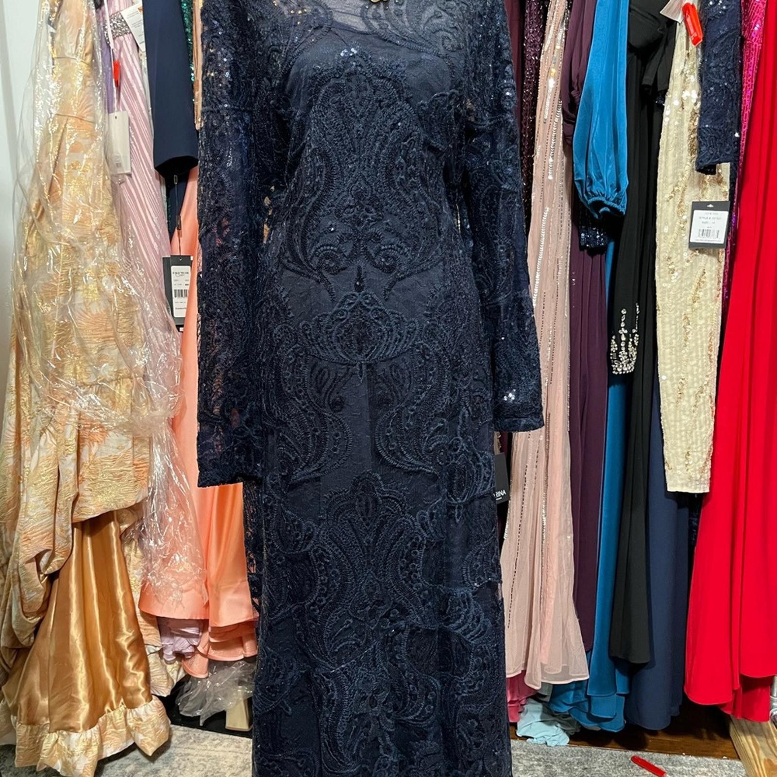 Wacko Maria MARINA Black Long Sleeve Gown for Wedding Guest Size XXL / US 16-18 / IT 52-54 - 2 Thumbnail