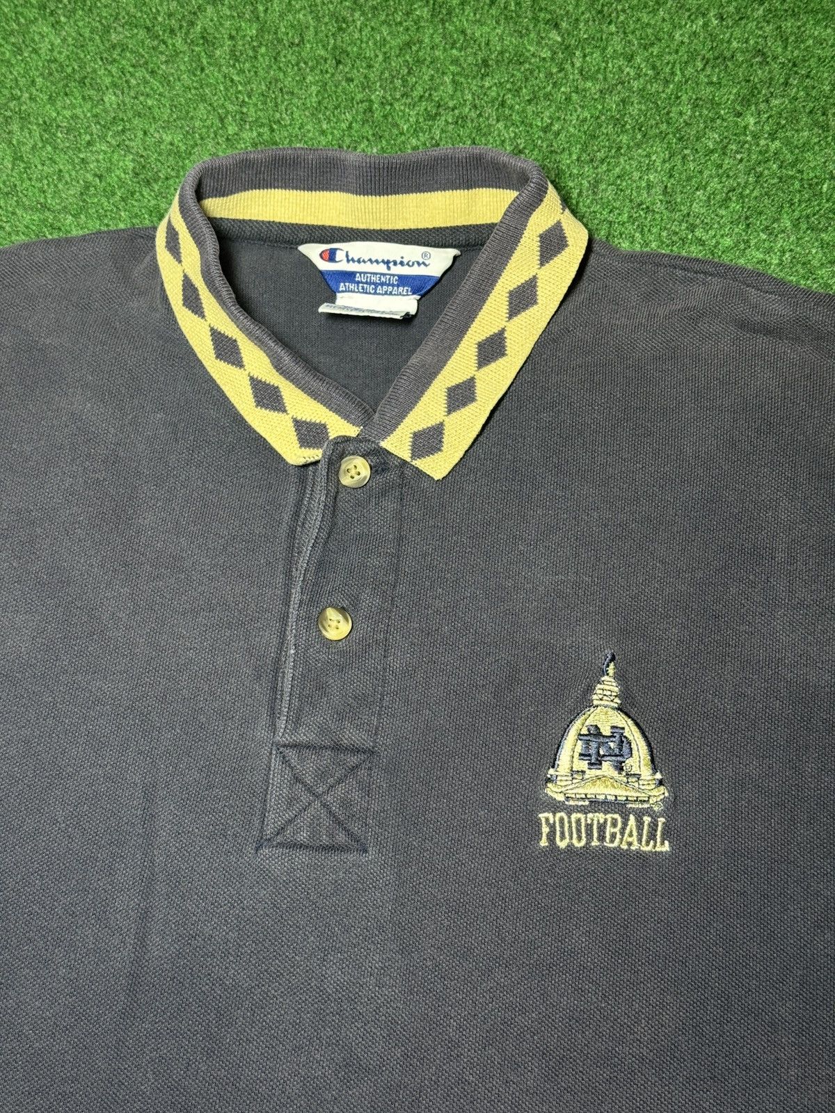 Champion Vintage 90s Notre Dame Football Irish Champion Baggy Polo Size US L / EU 52-54 / 3 - 2 Thumbnail