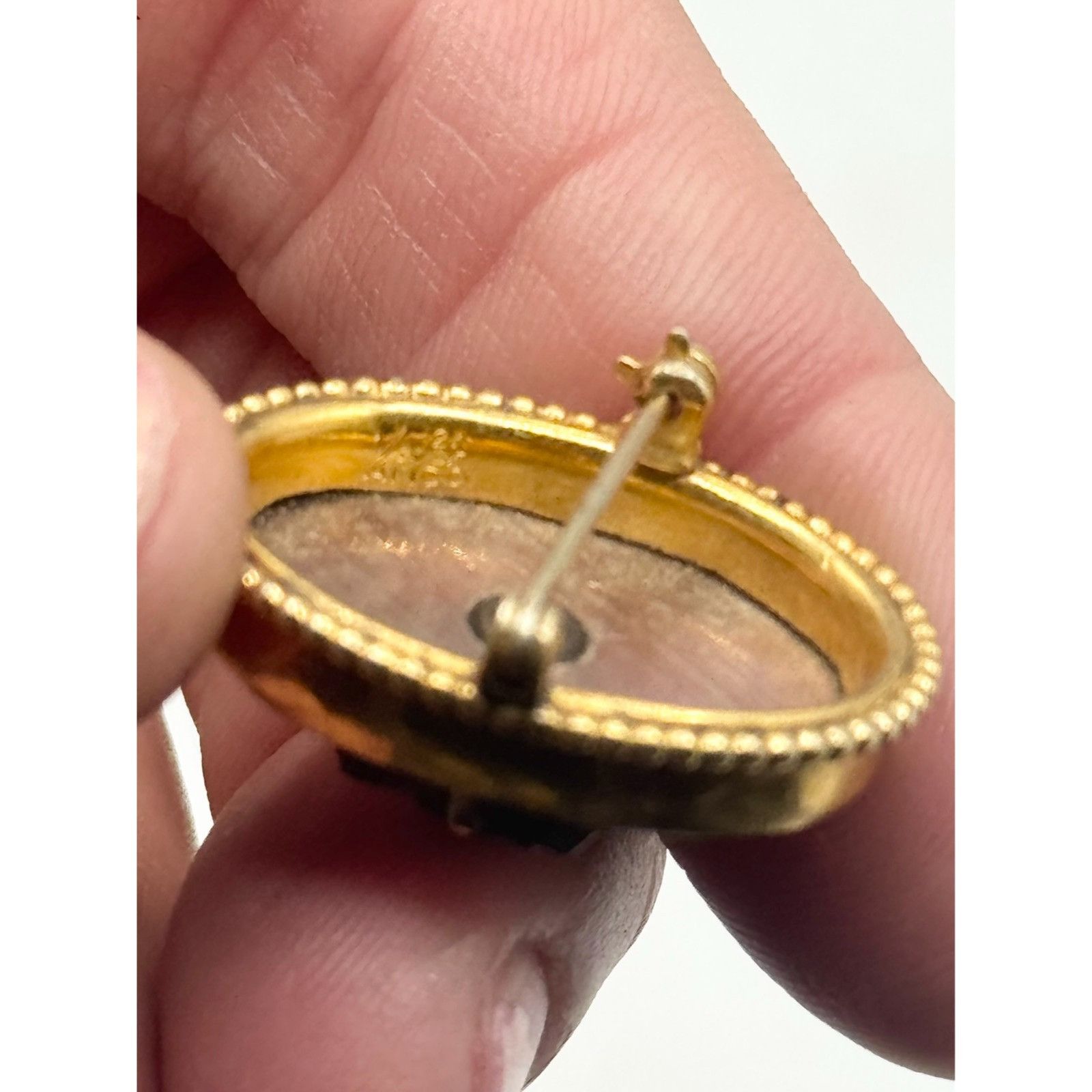 Vintage Estate AM Co Gold Filled Mother of Pearl Rhinestone Flower B Size ONE SIZE - 5 Thumbnail