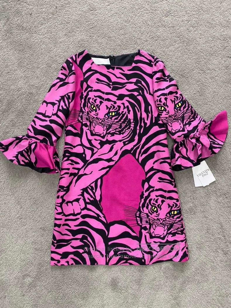Valentino Valentino Tiger print dress Size L / US 10 / IT 46 - 7 Thumbnail