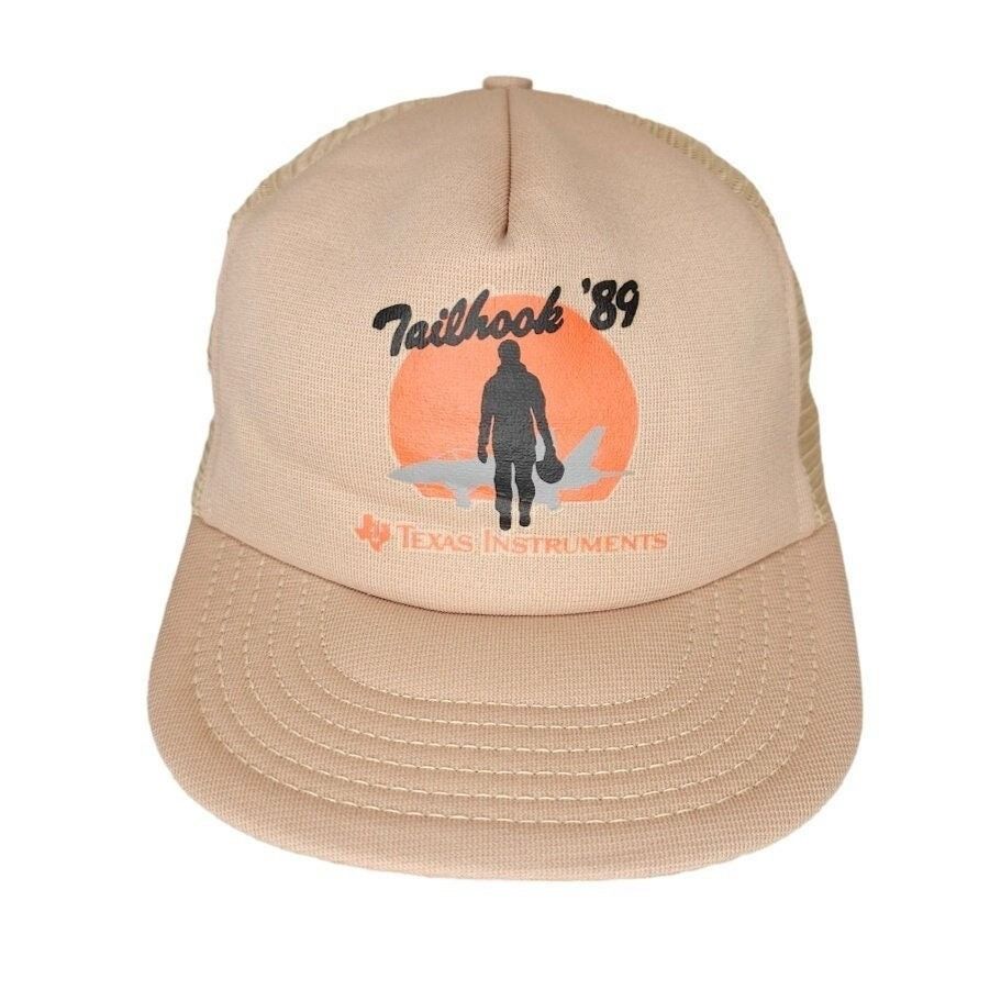 Vintage Tailhook 1989 Trucker Hat Mens One Size Beige
