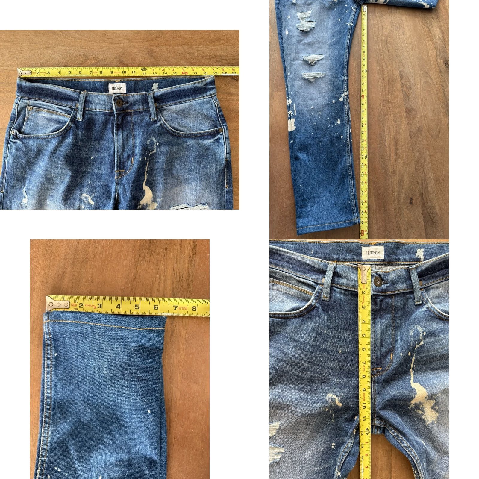 Hudson Hudson Blake Jeans Mens 36 Slim Straight Blue Splatter Size US 36 / EU 52 - 8 Thumbnail