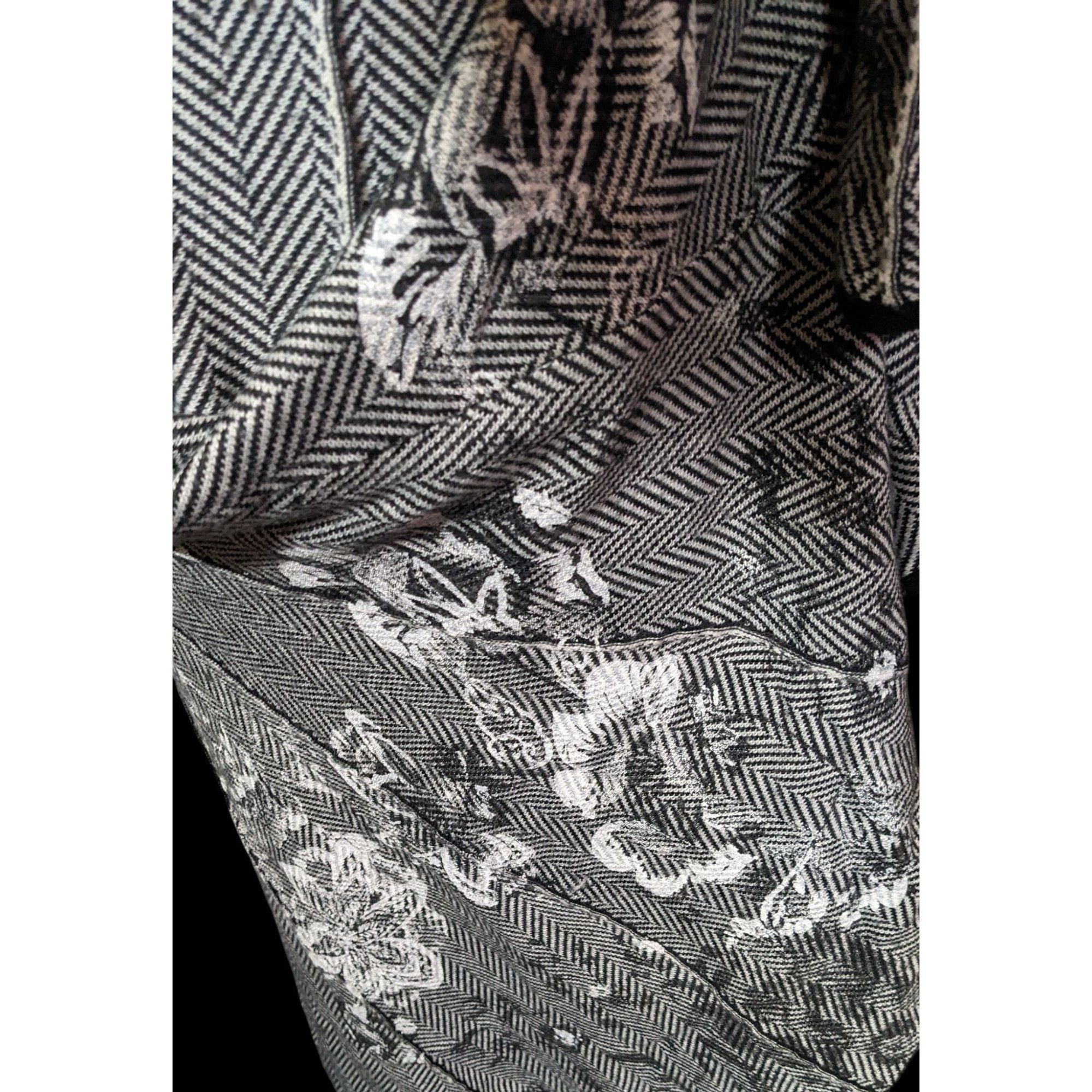 Coldwater Creek Coldwater Creek Floral Chevron Black And White Skirt Size 34" / US 12 / IT 48 - 5 Thumbnail